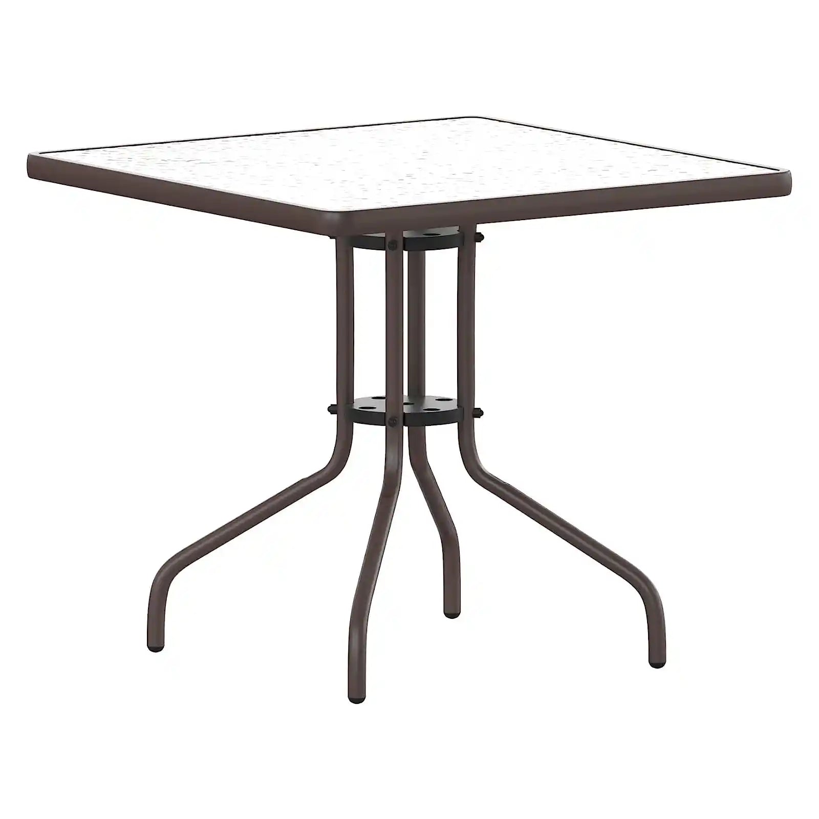31.5'' or 23.5" Square Tempered Glass Metal Table