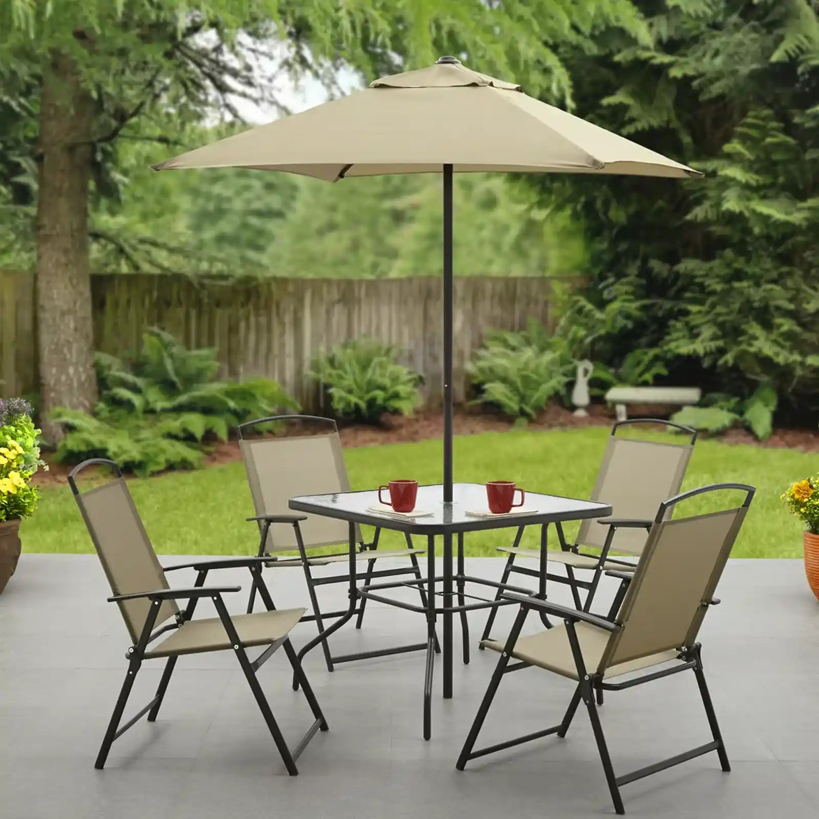 Outdoor Patio Dining Set, Dining Table ,Chairs and Umbrella