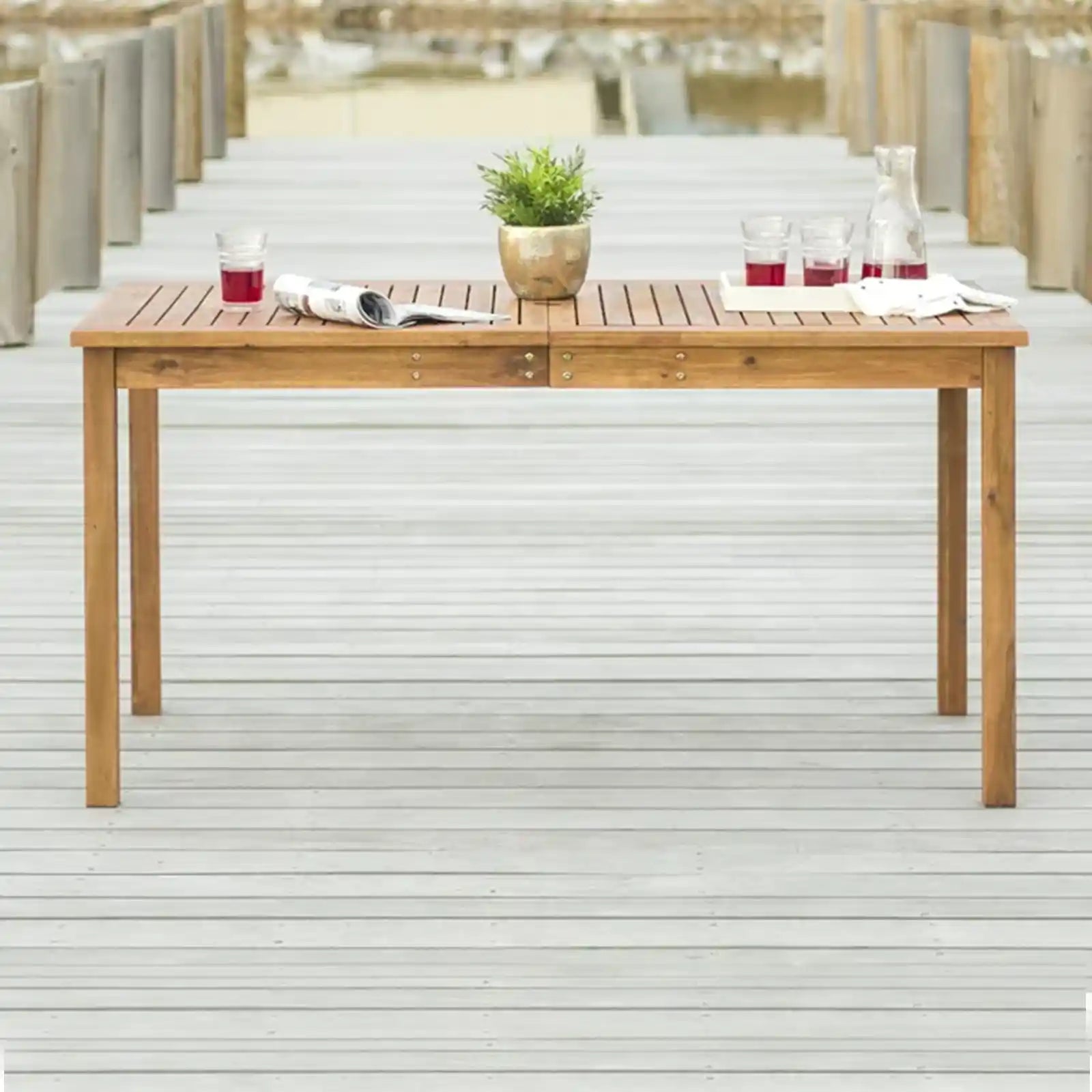 Wooden Outdoor Dining Table, Brown