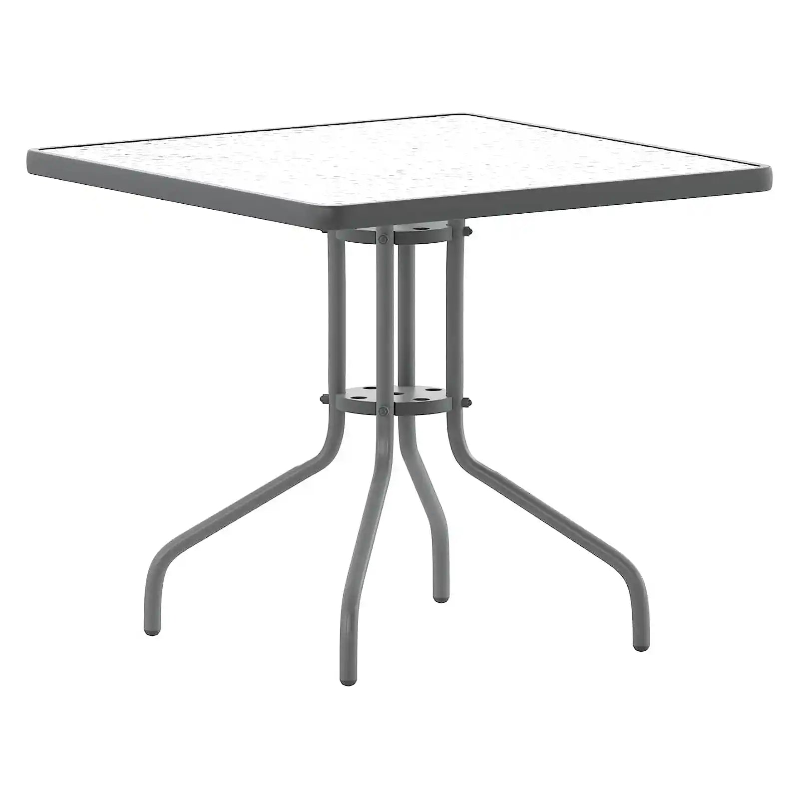 31.5'' or 23.5" Square Tempered Glass Metal Table