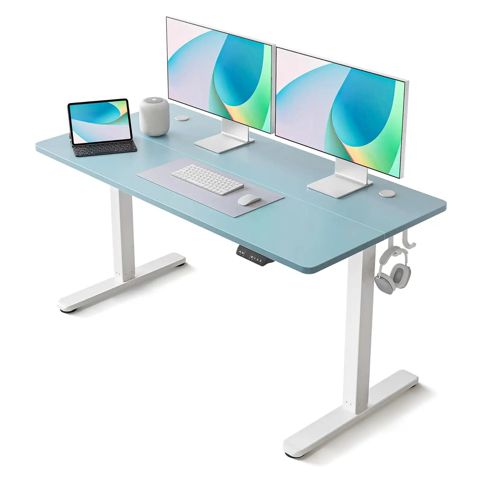 Electric Standing Desk, 55 x 24 Inches Height Adjustable Stand up Desk, Sit Stand Home Office Desk, Computer Desk