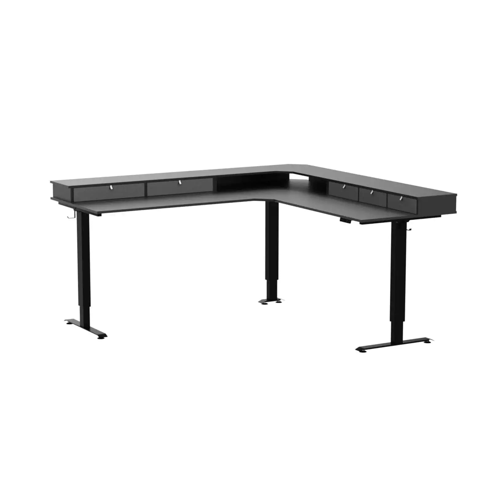 Triple Motor 75" L Shaped Standing Desk with 5 Drawers, Reversible Electric Standing Gaming Desk Adjustable Height, Corner Stand up Desk with Splice Board