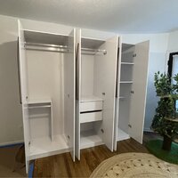 Contemporary Modern Wardrobe , Armoire Closet , Wooden Clothing Cabinet