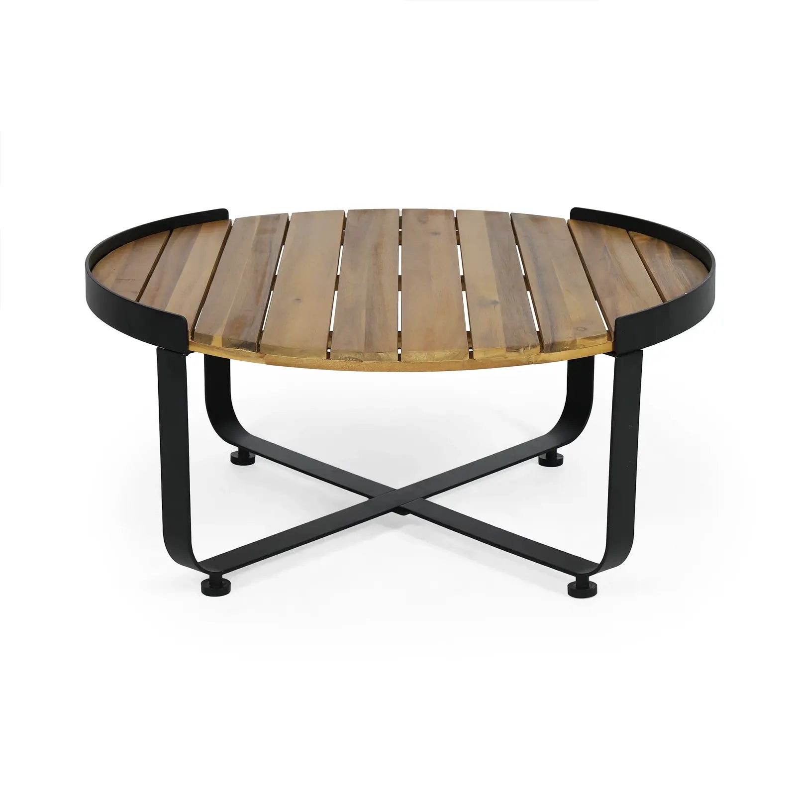 Outdoor Modern Industrial Acacia Wood Coffee Table
