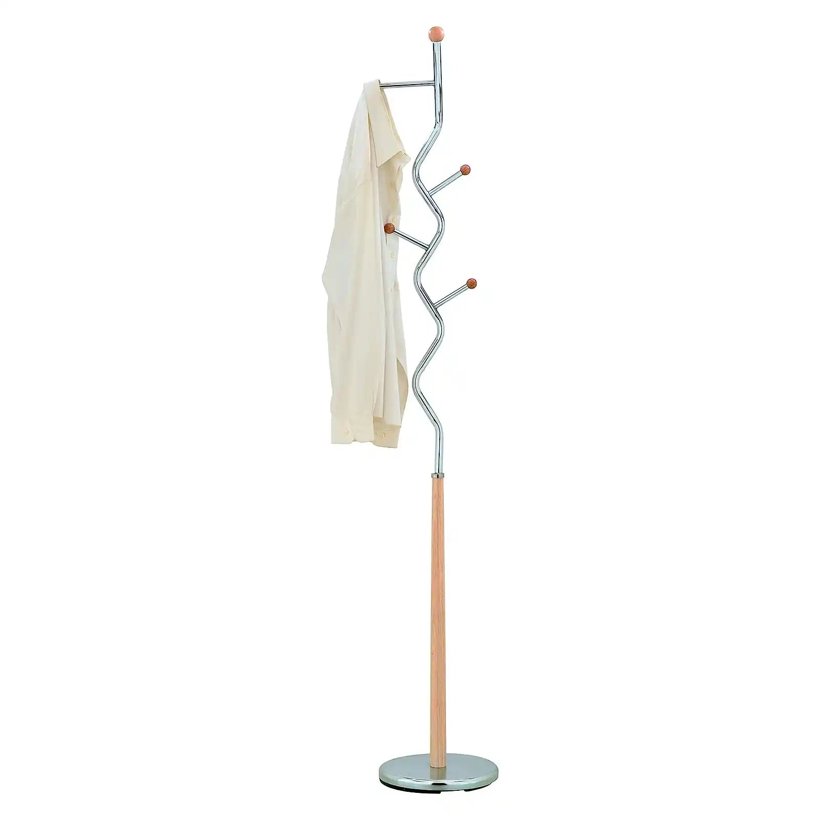 Metal Coat Rack Freestanding 5 Hooks Tree Stand With Sturdy Base