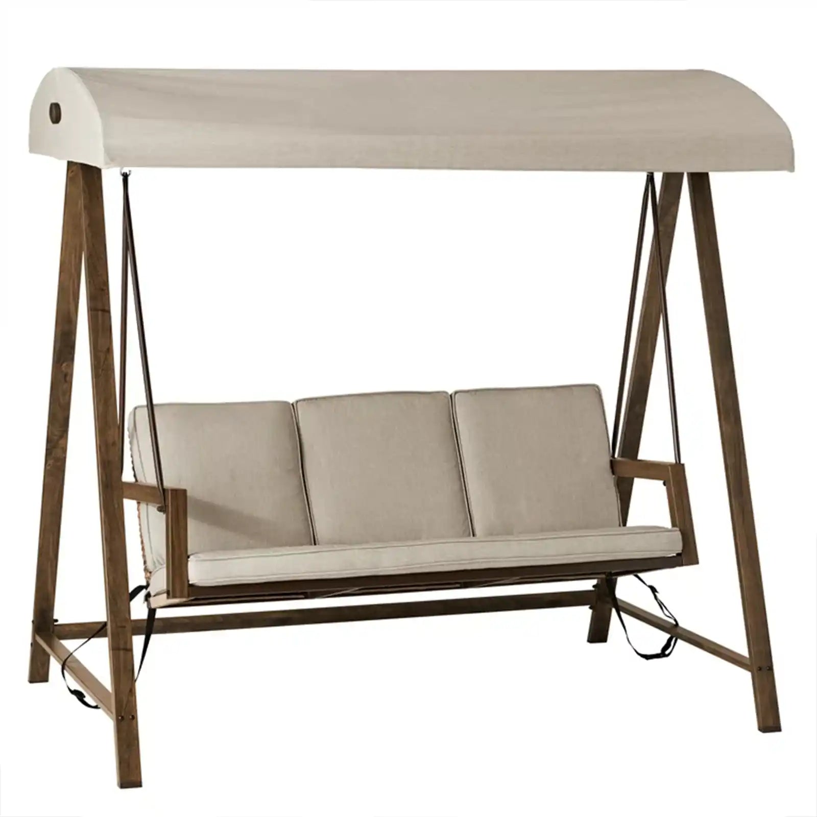 Canopy Steel Porch Swing - Brown and Tan