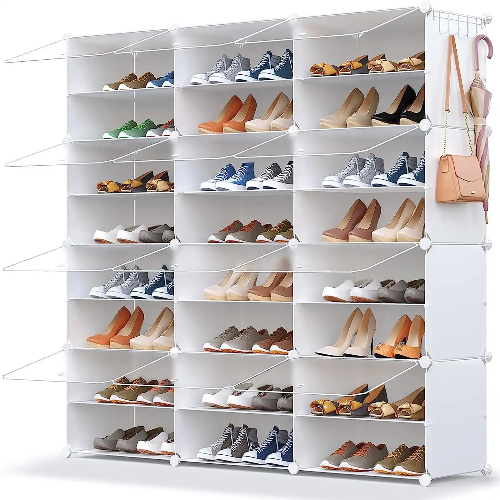 Almacenamiento de zapatos, organizador de zapateros para armario, zapatero con puerta, estantes para zapatos para armario, entrada, pasillo, dormitorio