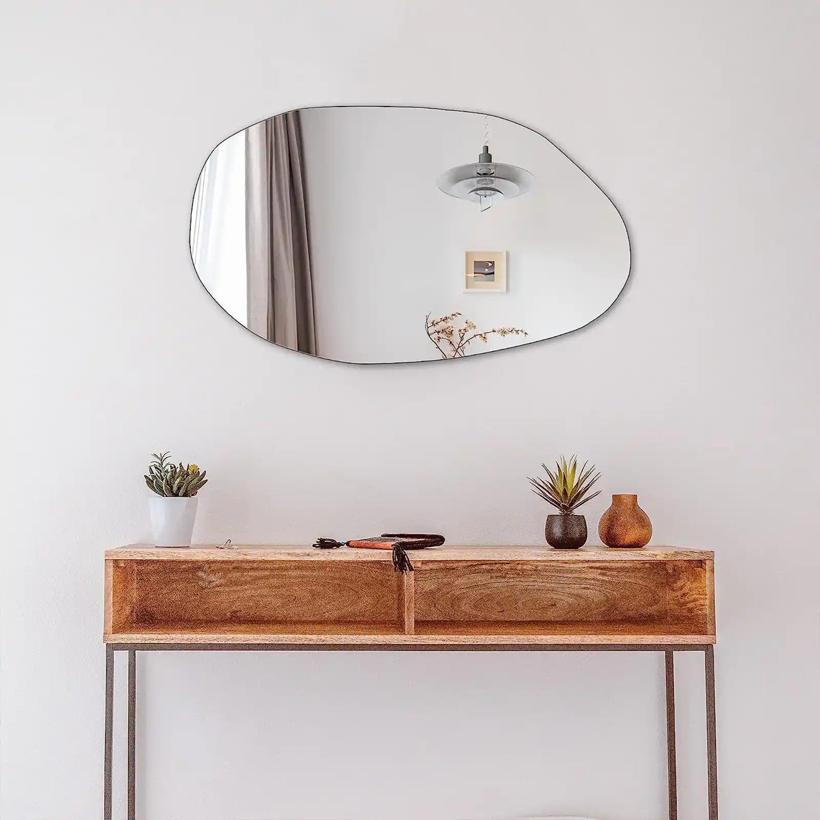 Espejo de pared irregular, espejo asimétrico sin marco para sala de estar, entrada, dormitorio, 19,5" x 33,5" 