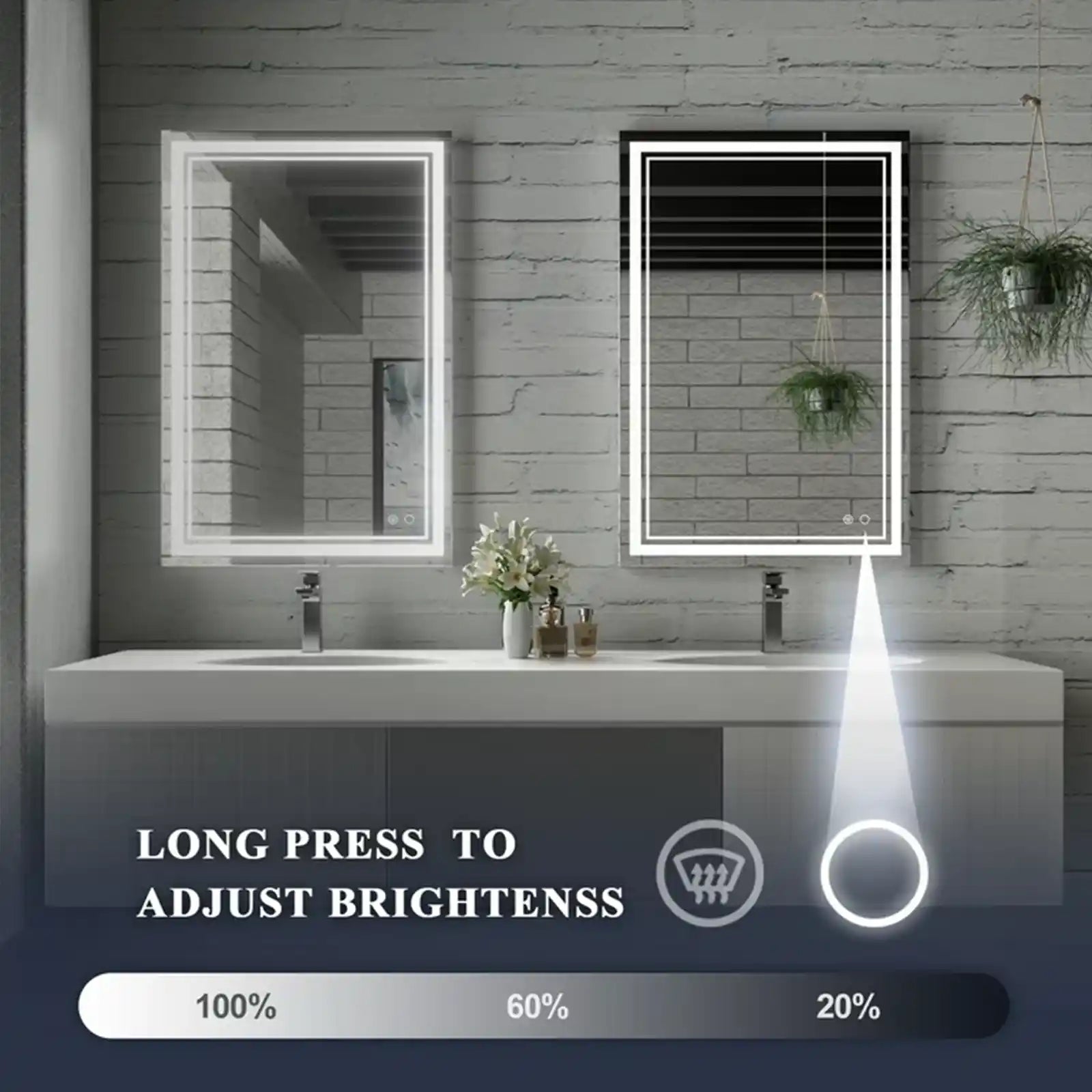 LED Bathroom Mirror with Lights, Bathroom Vanity Mirror, Wall Mounted LED Makeup Mirror