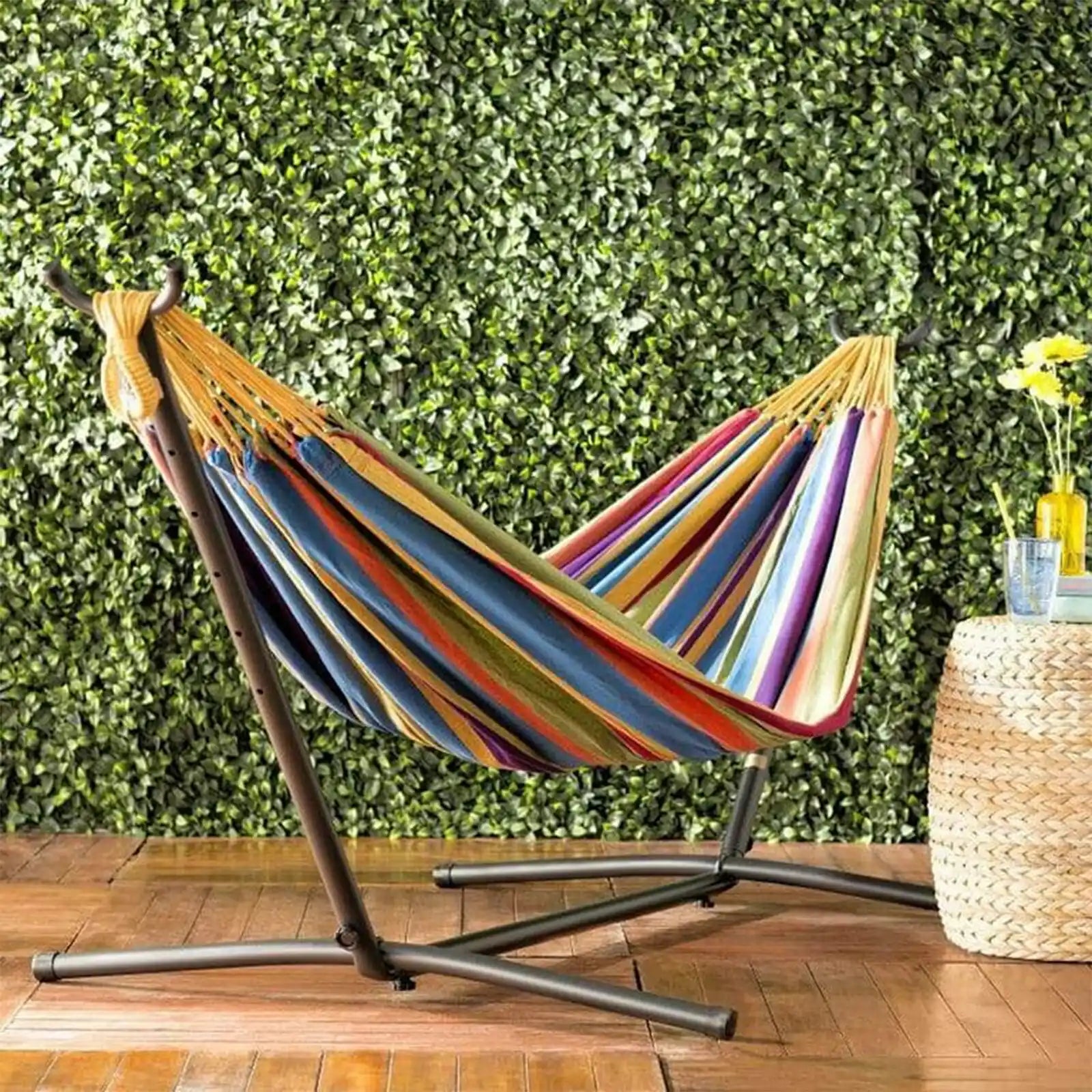 2-Person Hammock with Premium Canvas with Metal Stand