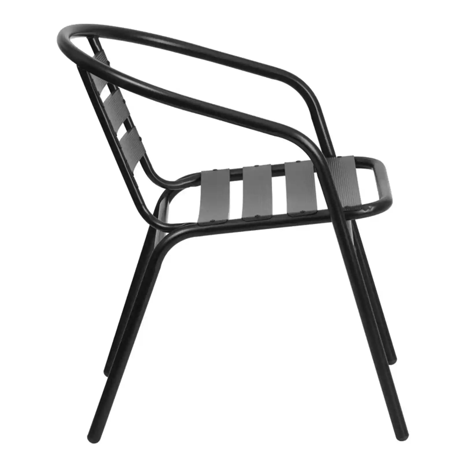 Metal Restaurant Stack Chair with Aluminum Slats