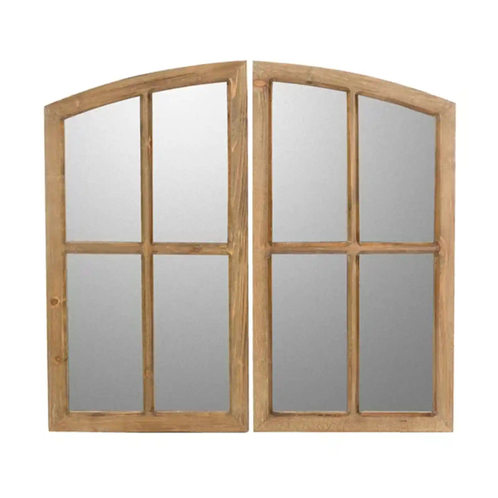 Espejos para ventana con arco, nogal, 33 x 18 pulgadas (juego de 2) 