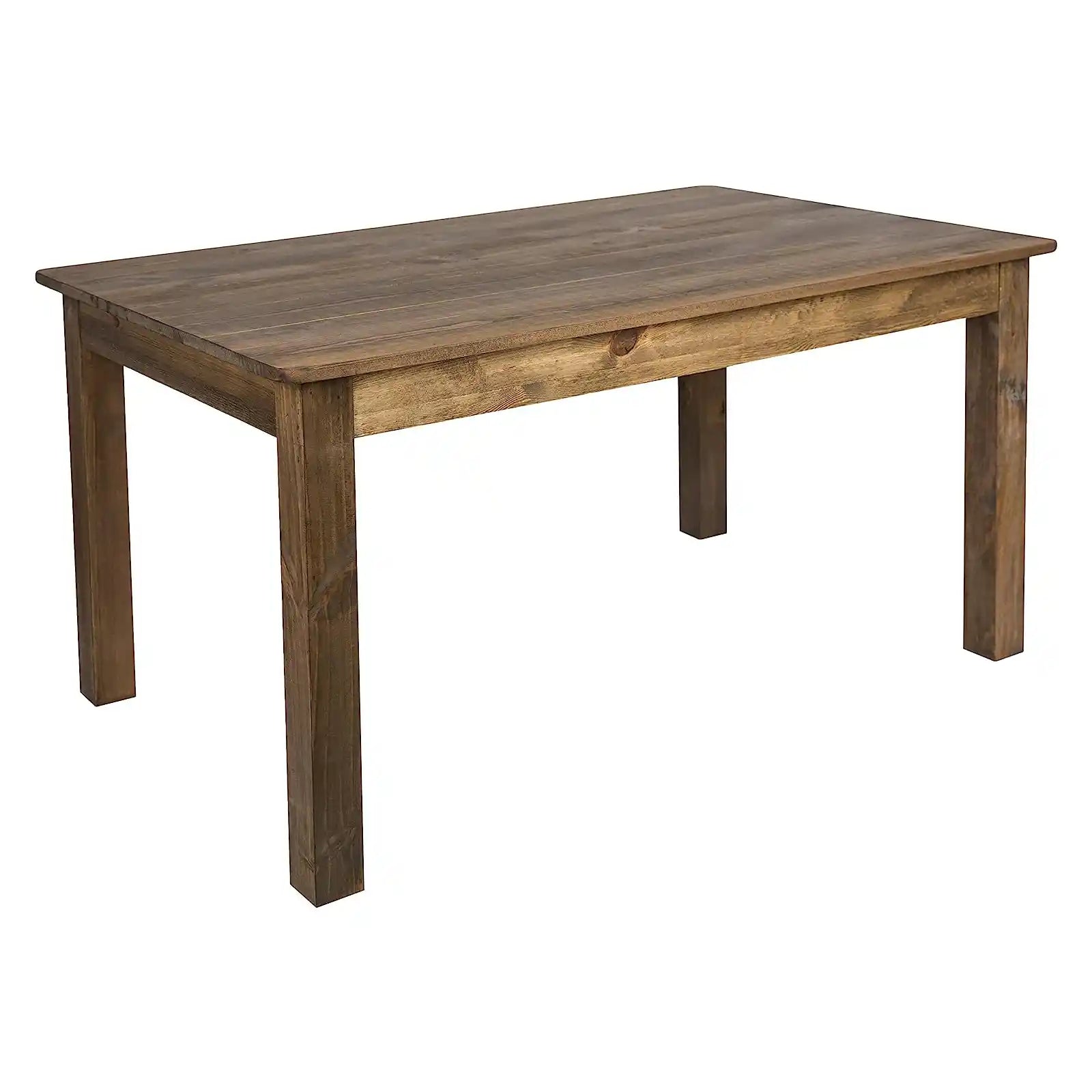 Rectangular Antique Rustic Solid Pine Wood Dining Table, Farmhouse Table