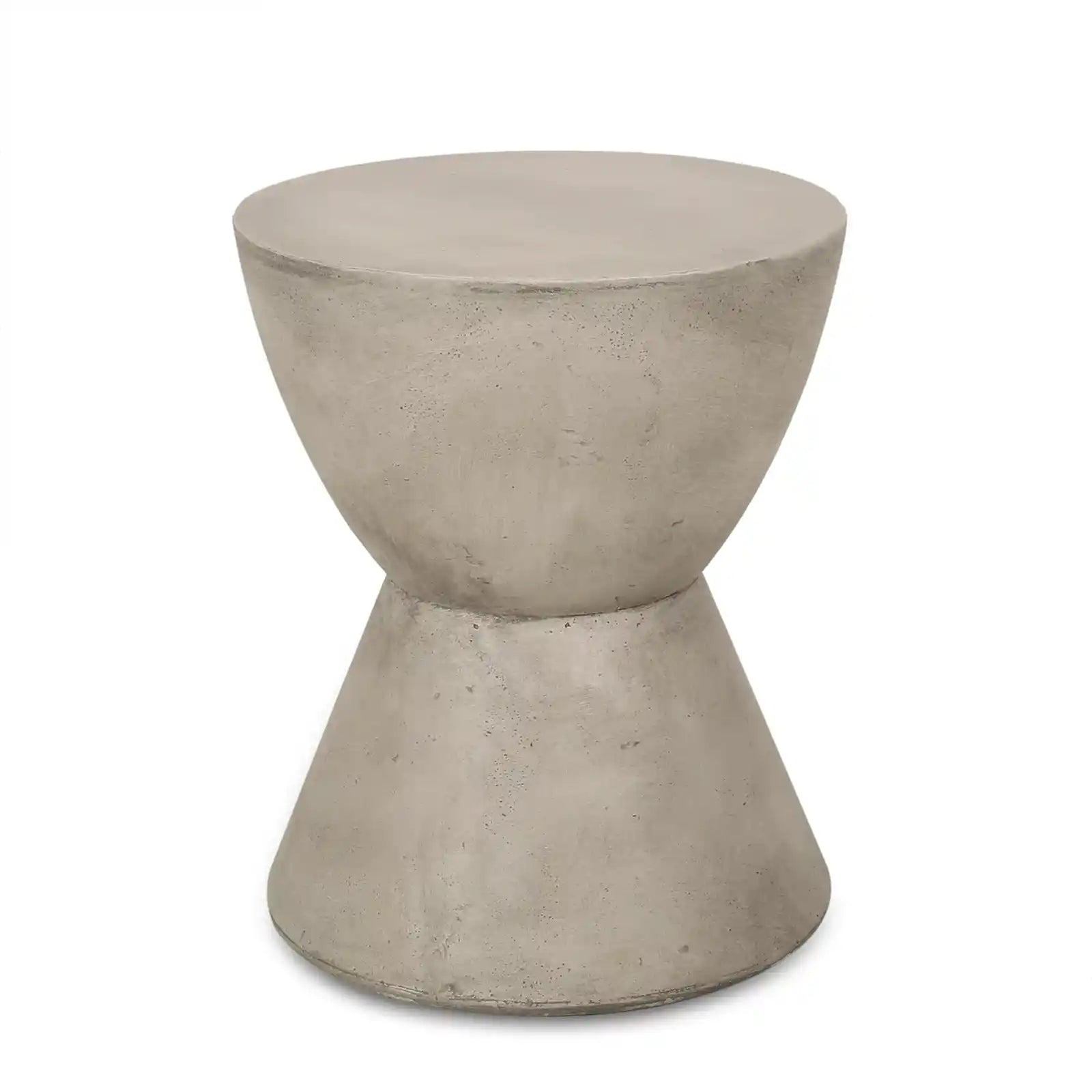 Outdoor Lightweight Concrete Side Table, Light Gray