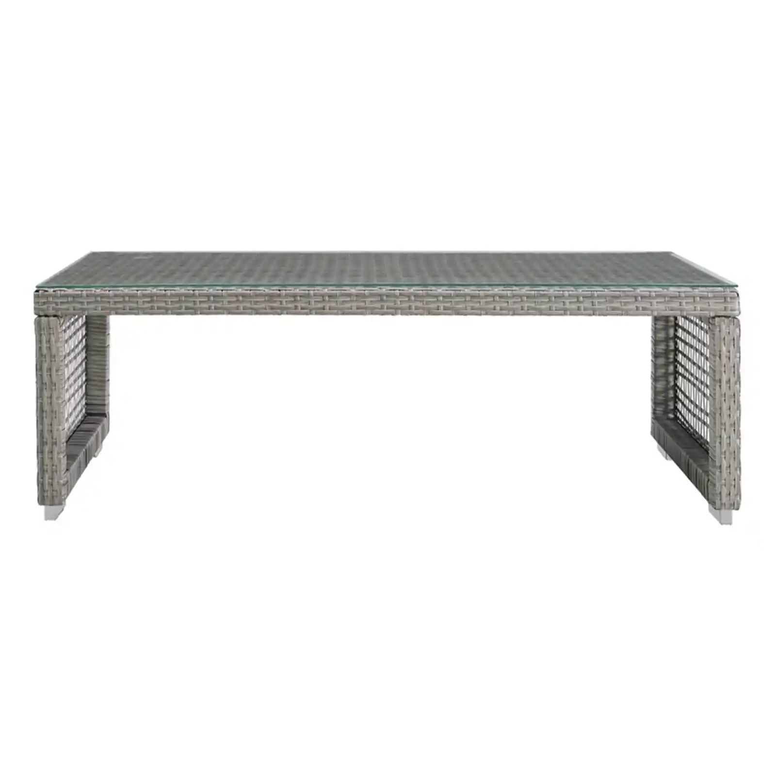 Rattan Outdoor Patio Coffee Table in Gray