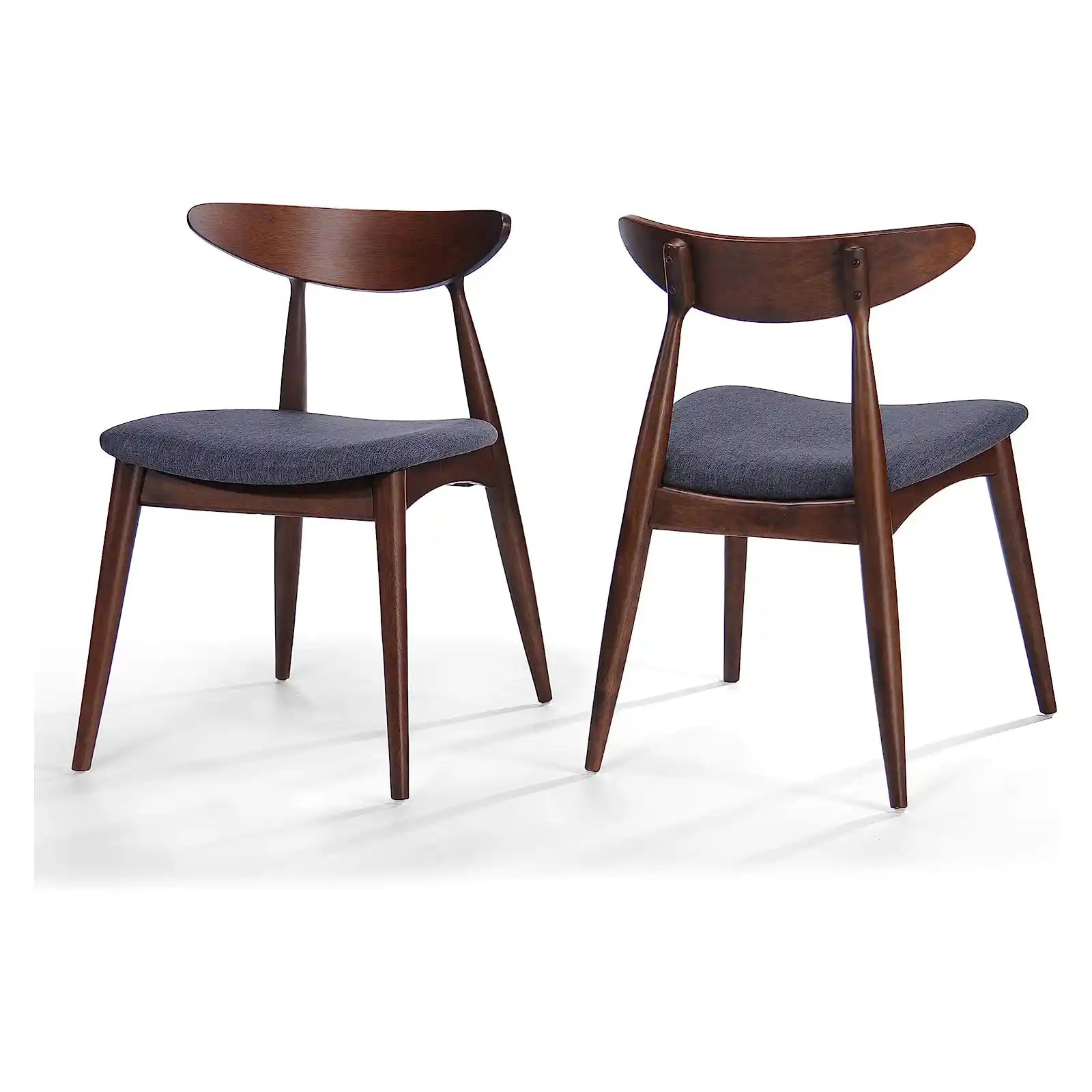 Wooden Dining Chairs, 2-Pcs Set, Charcoal
