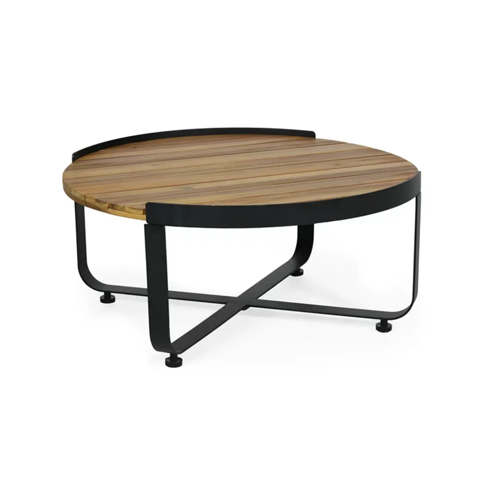 Outdoor Modern Industrial Acacia Wood Coffee Table