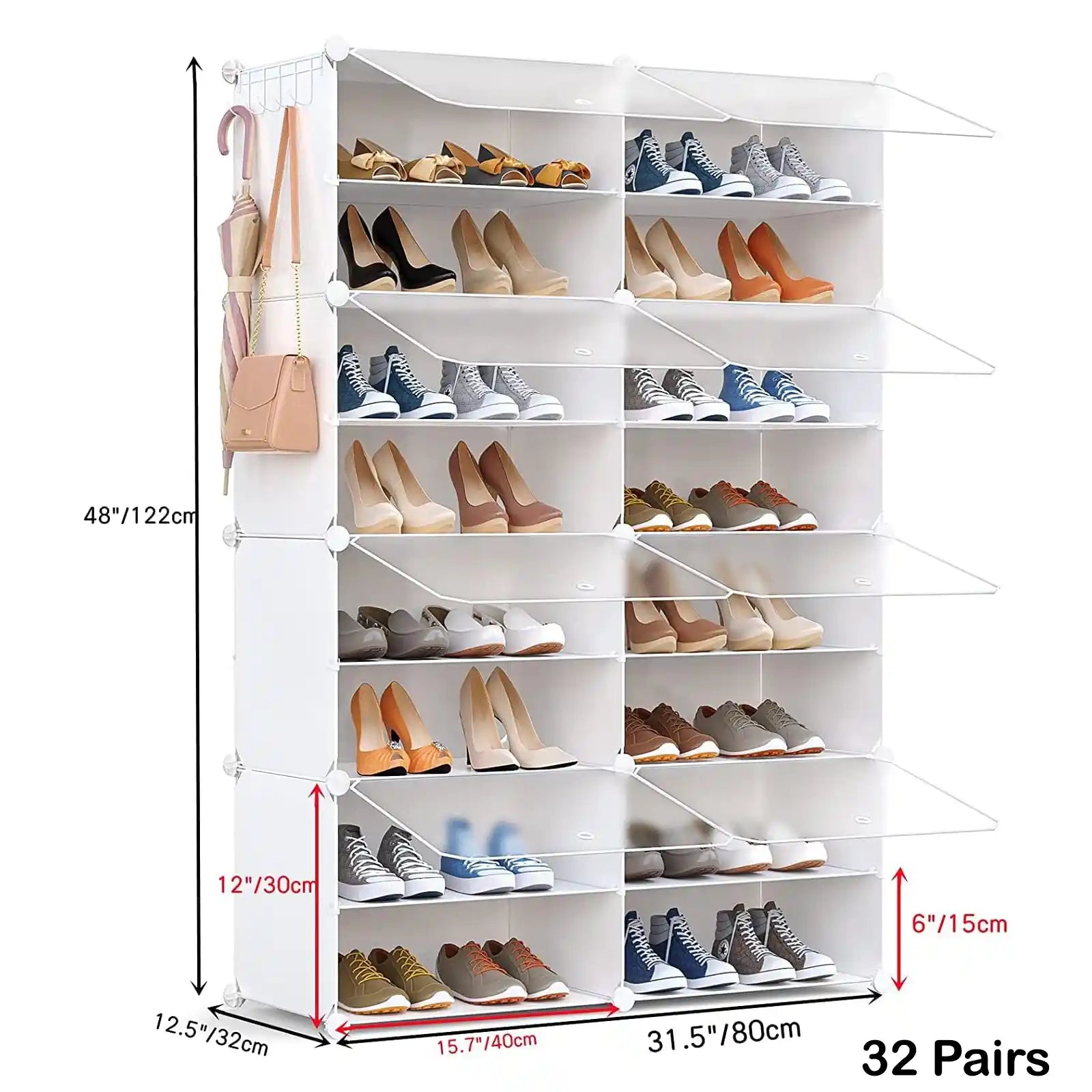 Shoe Storage , Shoe Rack Organizer for Closet Shoe Cabinet with Door Shoe Shelves for Closet,Entryway,Hallway,Bedroom