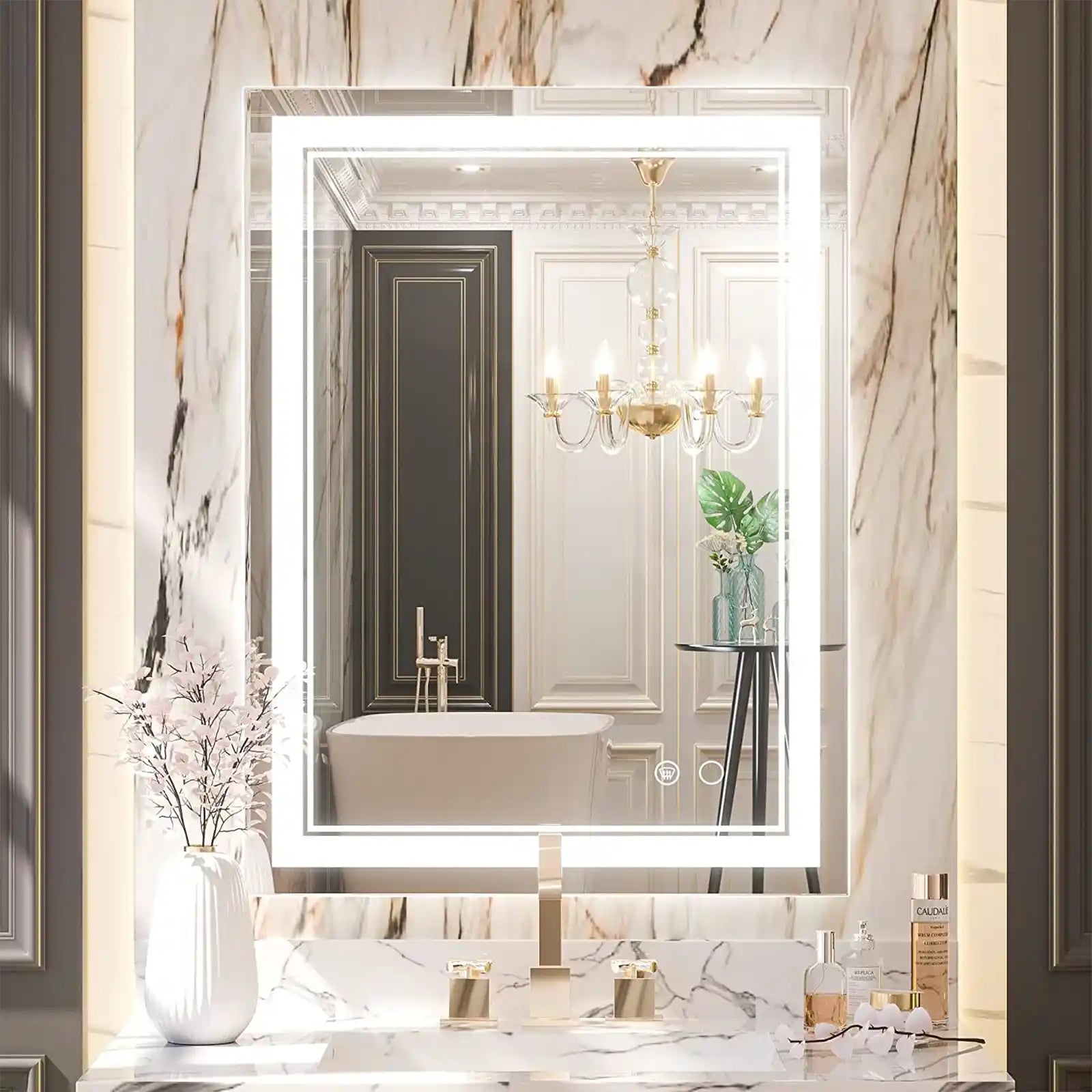 Espejo de baño LED con luces, espejo de tocador de baño, espejo de maquillaje LED montado en la pared
