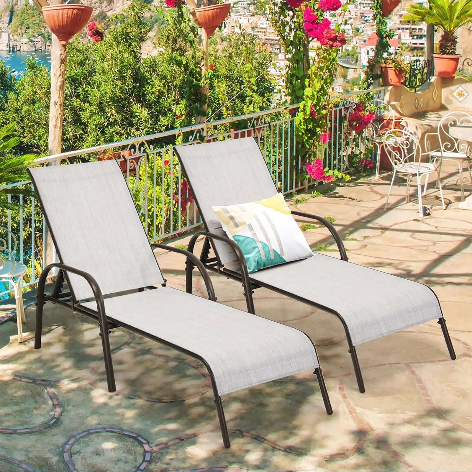 Sillón de patio Chaise Reposabrazos reclinable ajustable