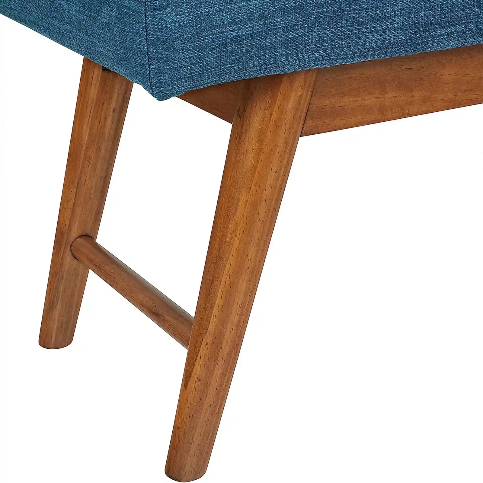Modern Haraden Upholstered Button-Tufted Bench, Blue