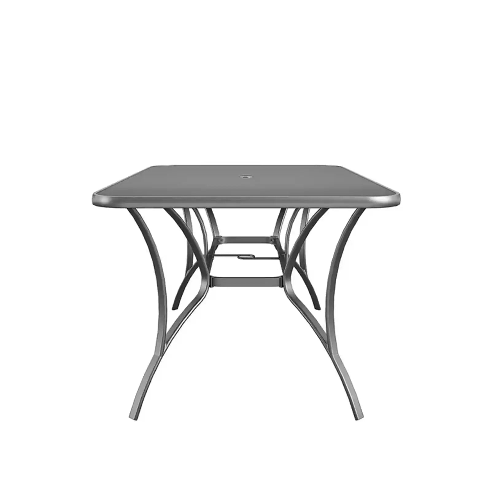 Outdoor Rectangular Dining Table, Tempered Glass Outdoor Tables