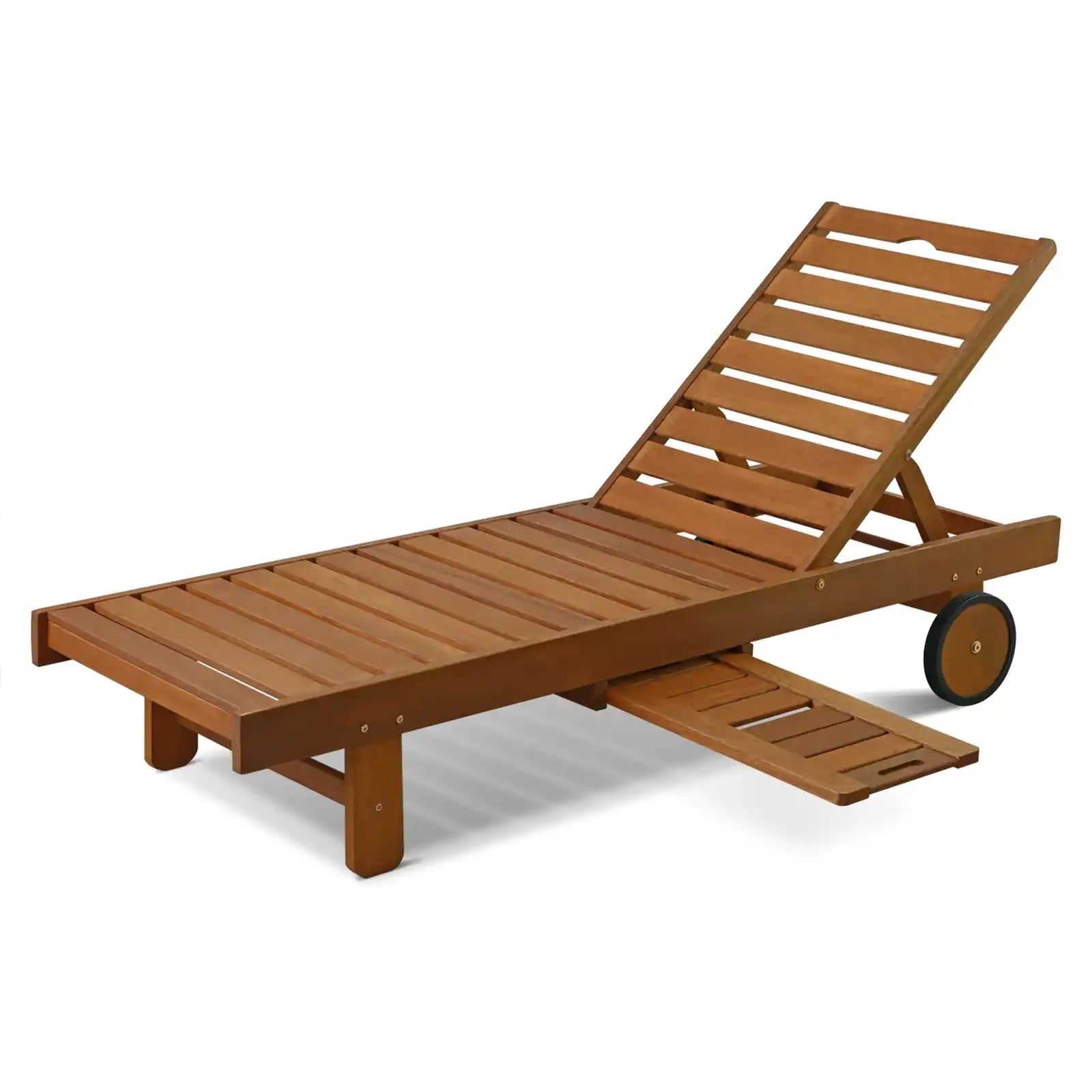 Chaise lounge al aire libre de madera dura 