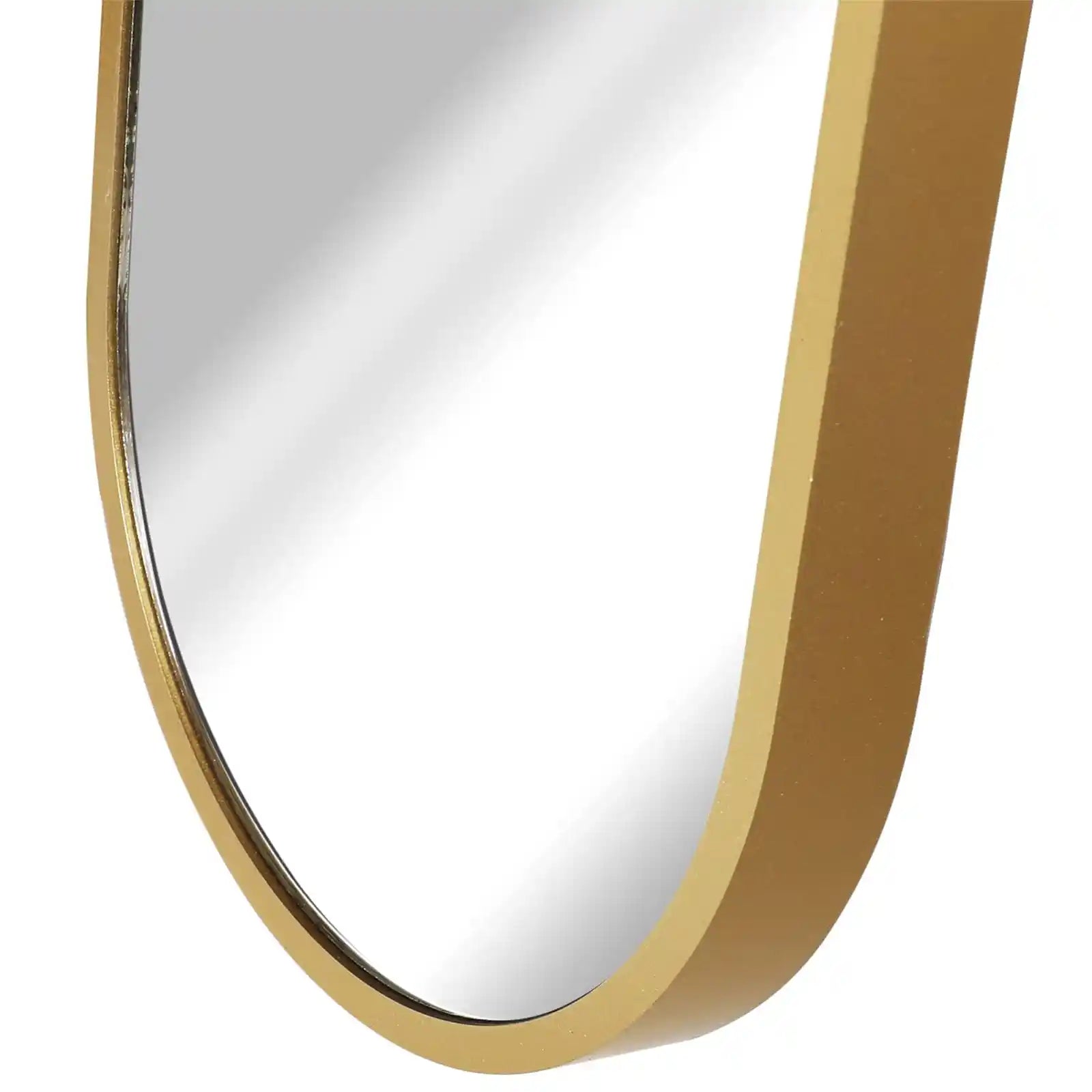 Decorative Oval Gold Mirror Set of 3, 40" x 8" Modern Gold Wall Mirror for Home, Bathroom, Living Room