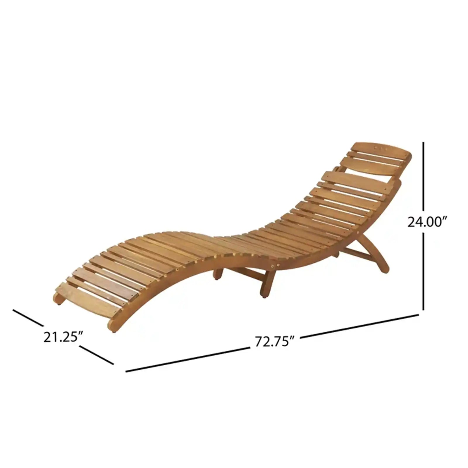 Wood Outdoor Chaise Lounge, Natural Brown