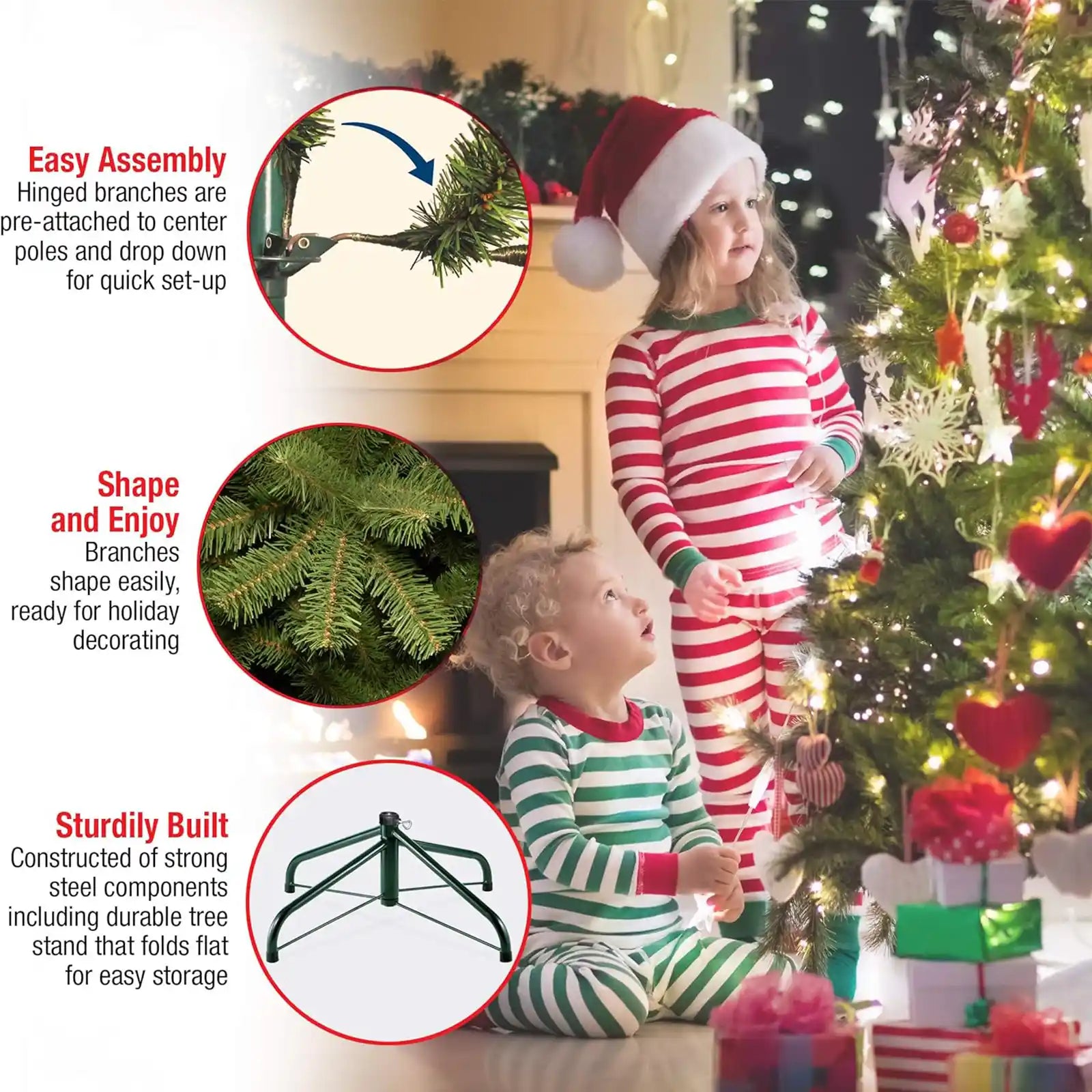 Christmas Tree, Green, Dunhill Fir, Includes Stand, 9 Feet