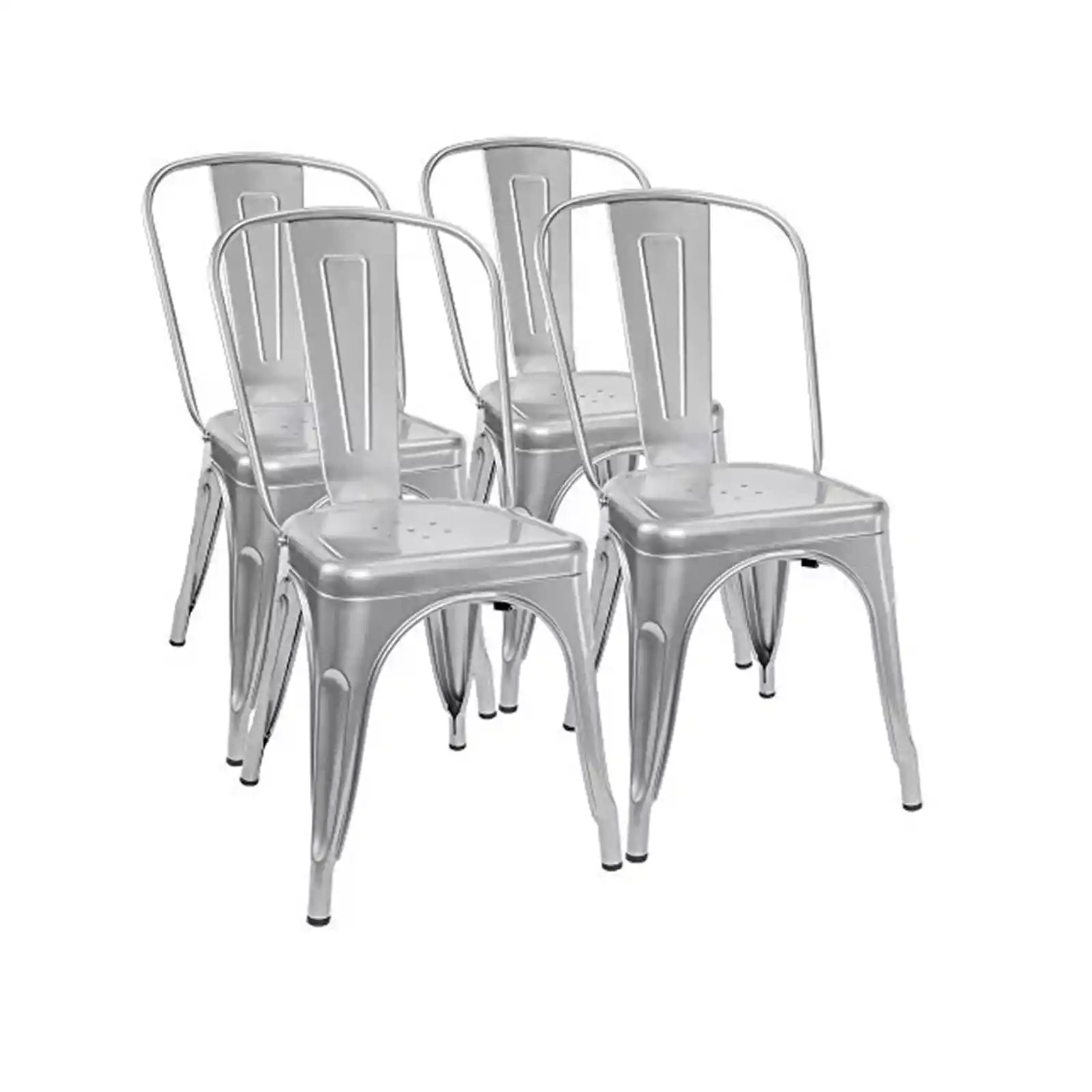 Metal Dining Chair Indoor-Outdoor Use Stackable Classic Trattoria Chair Fashion Dining Metal Side Chairs for Bistro Cafe Restaurant Set of 4