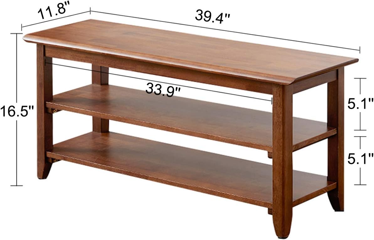 Storage Bench Wooden Shoe Bench Simple Style Wood Entryway Bench Shoe Rack