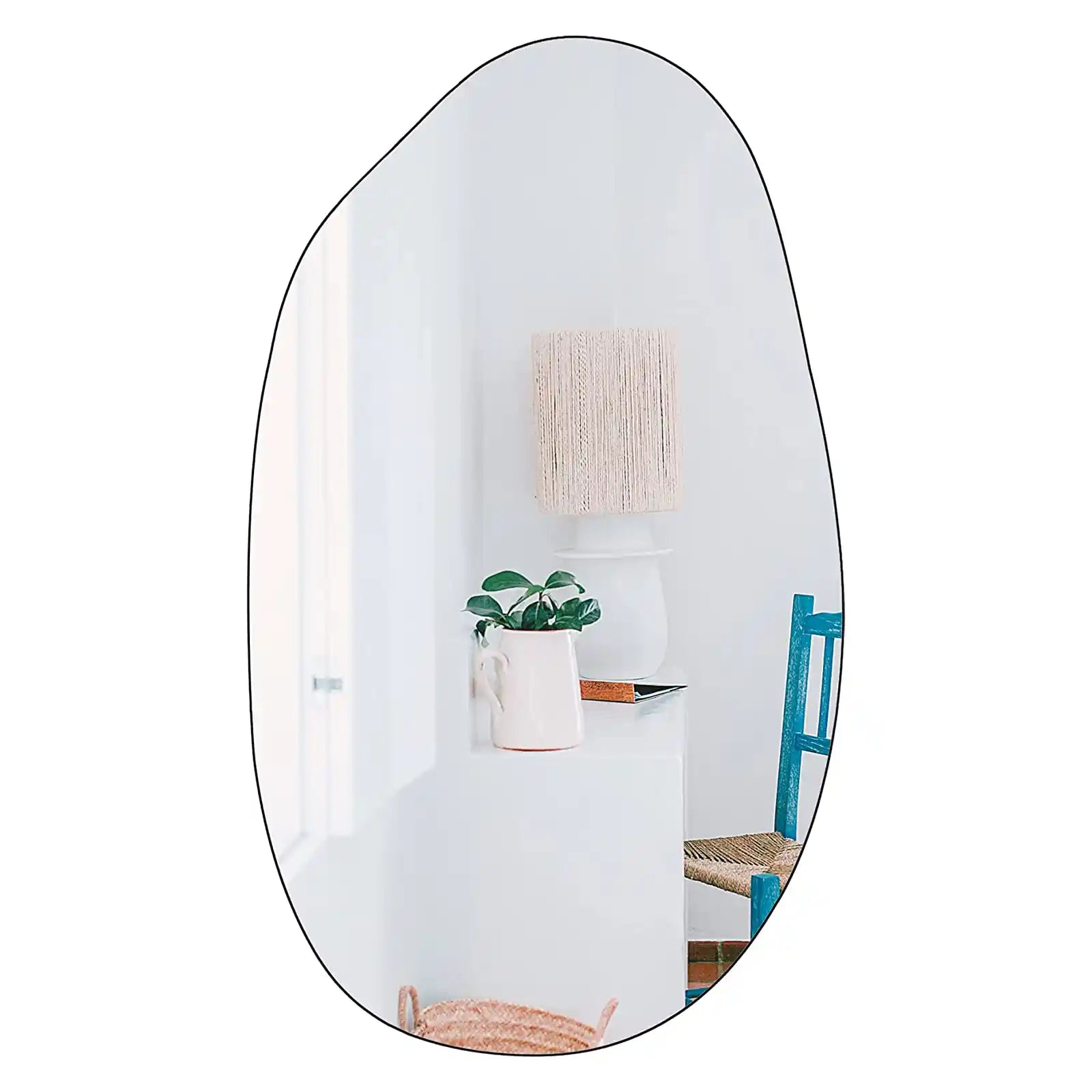 Irregular Wall Mirror Frameless Asymmetrical Accent Mirror for Living Room Entryway Bedroom, 19.5" x 33.5"