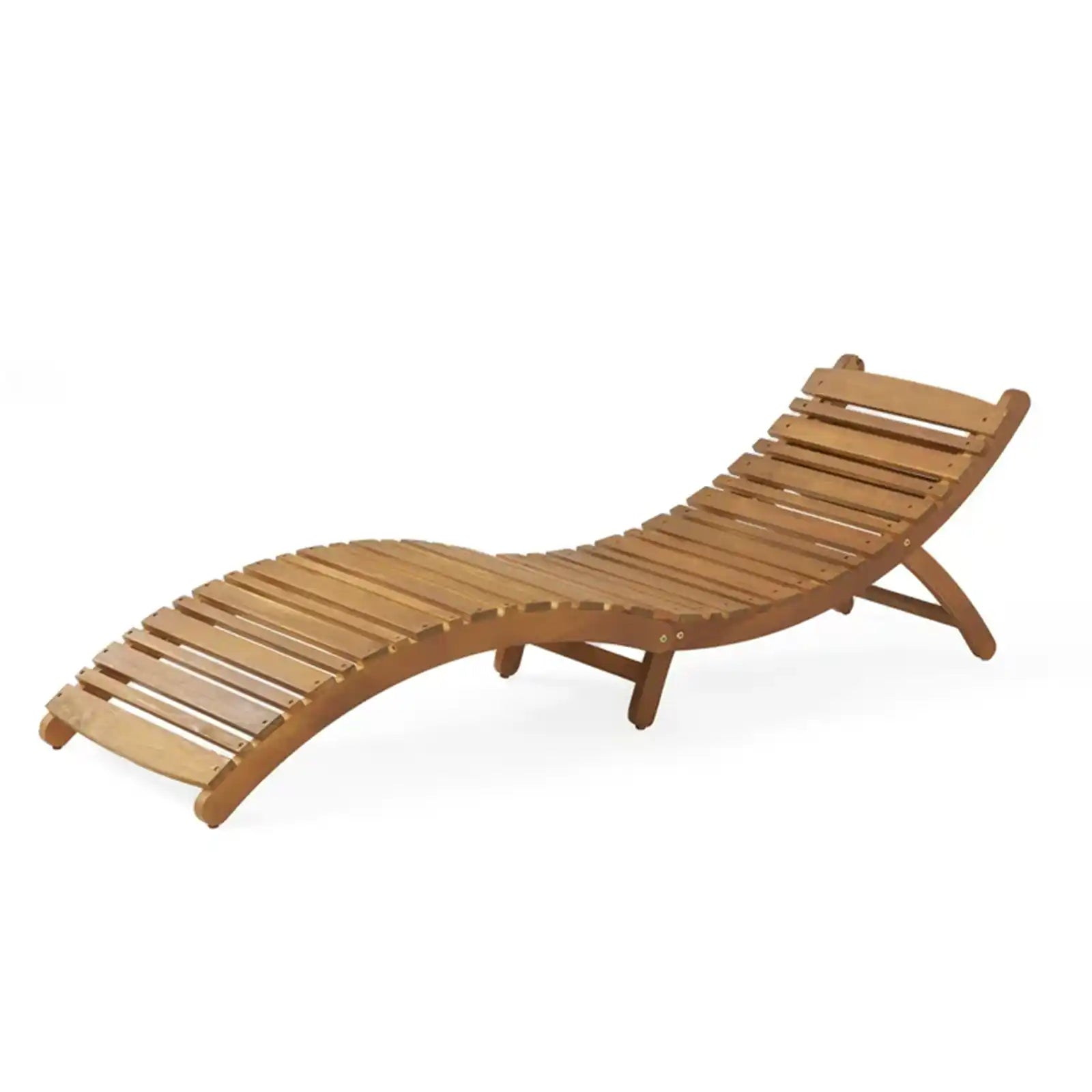 Chaise lounge de madera para exterior, marrón natural 