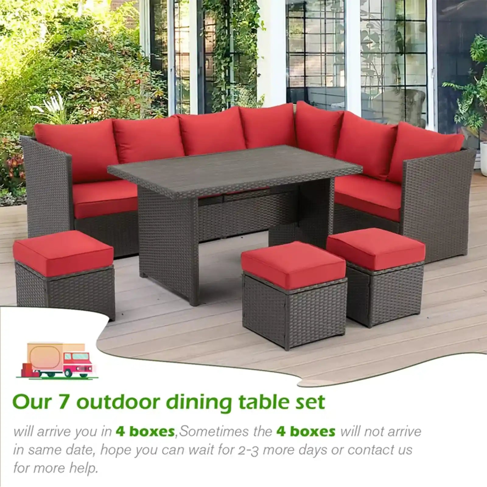 All-Weather Patio Dining Set with Protective Cover | Sturdy PE Rattan | High-Quality Cushions | Perfect for Outdoor Gatherings in the USA