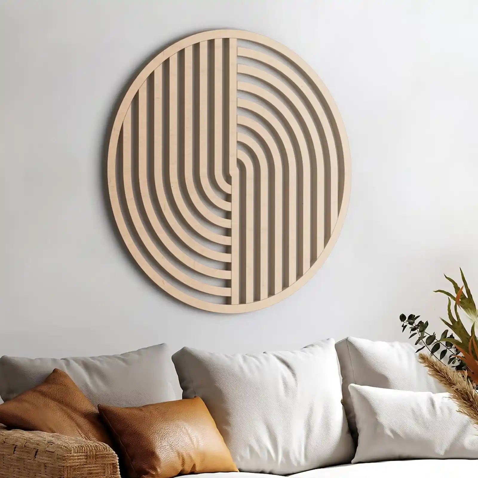 Round Wood Wall Art | Modern Wood Wall Art | Geometric decor | Minimalist wall art | Boho wall art | Abstract wood wall panels