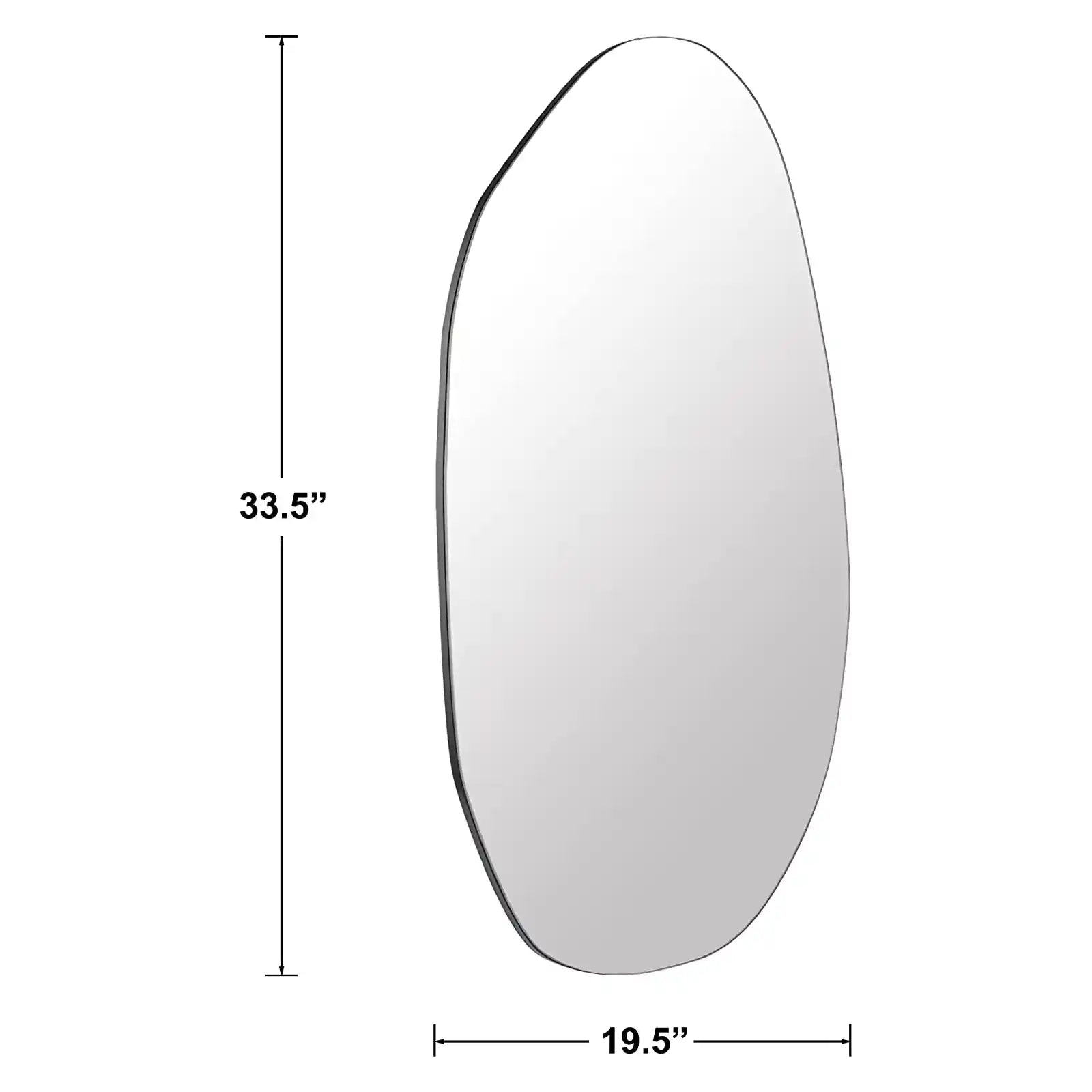 Irregular Wall Mirror Frameless Asymmetrical Accent Mirror for Living Room Entryway Bedroom, 19.5" x 33.5"