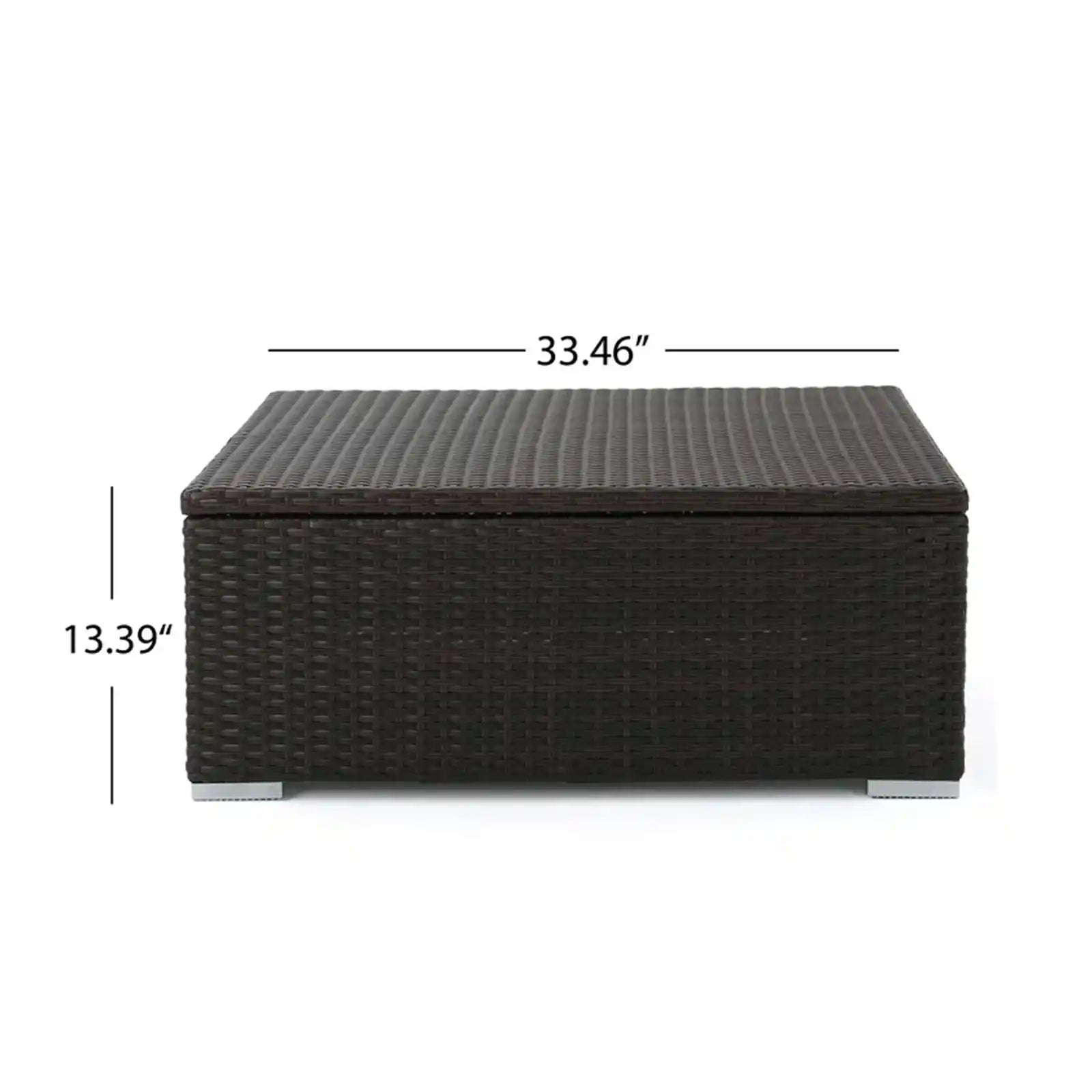 Outdoor Wicker Coffee Table with Storage, Multibrown