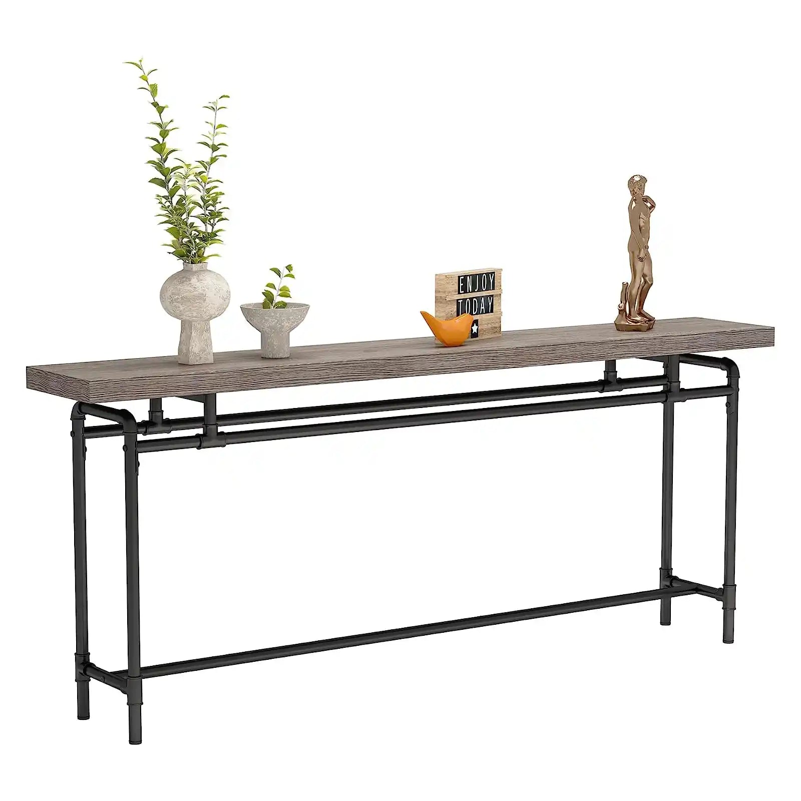 Console Table, 70.9 Inches Extra Long Sofa Table for Living Room, Farmhouse Narrow Console Sofa Tables Behind Couch, Grey Entryway Hallway Foyer Table for Entrance