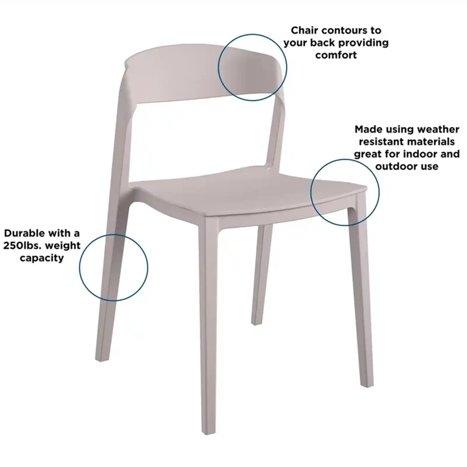 Modern Stacking Resin Chair with Ribbon Back