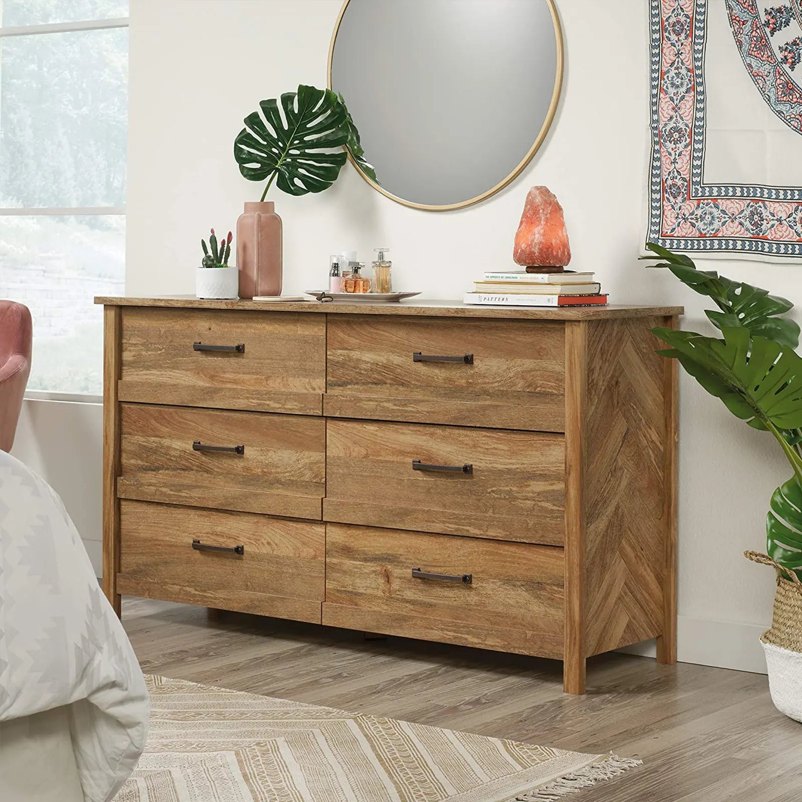 Mango Finish Dresser and Nightstands Set - Bedroom Sets