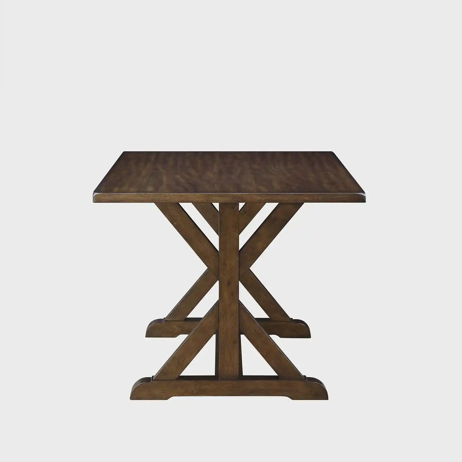 Modern Farmhouse Dining Table, Dark Brown