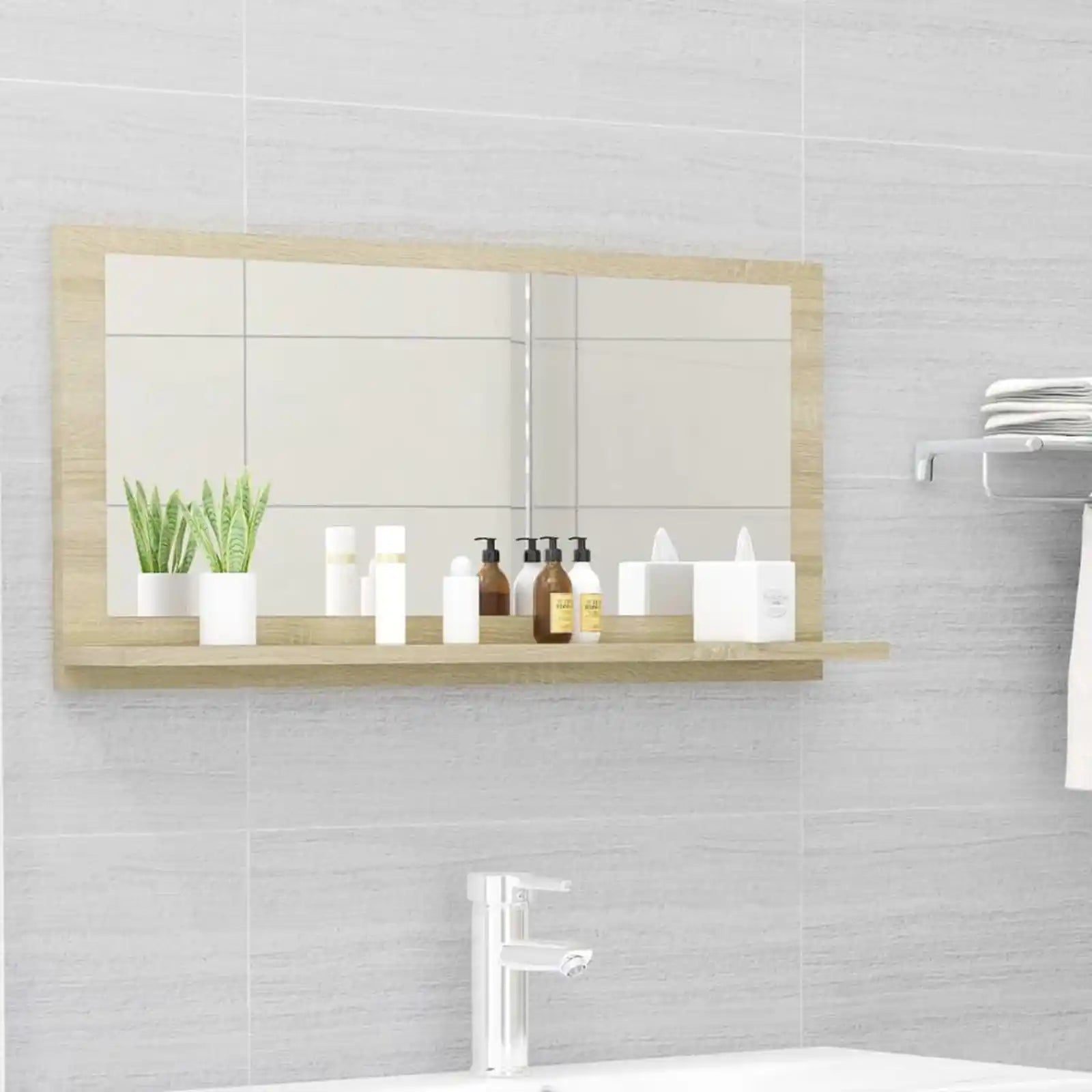 Wooden Mounted Bathroom Vanity Mirror