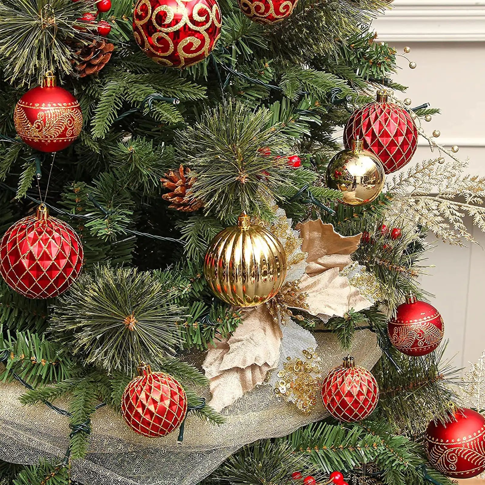 30 bolas de árbol de Navidad, decoraciones de adornos navideños. 