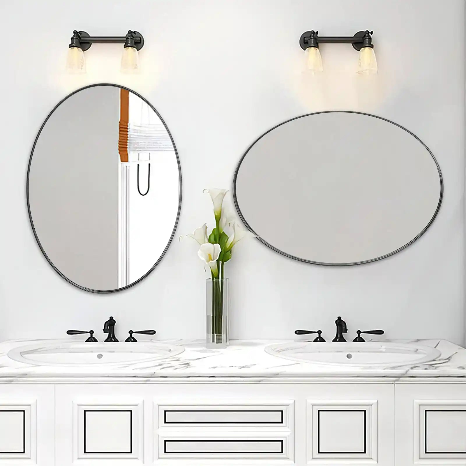 Modern Oval Stainless Steel Mirrors for Livingroom, Bathroom, Bedroom, Entryway