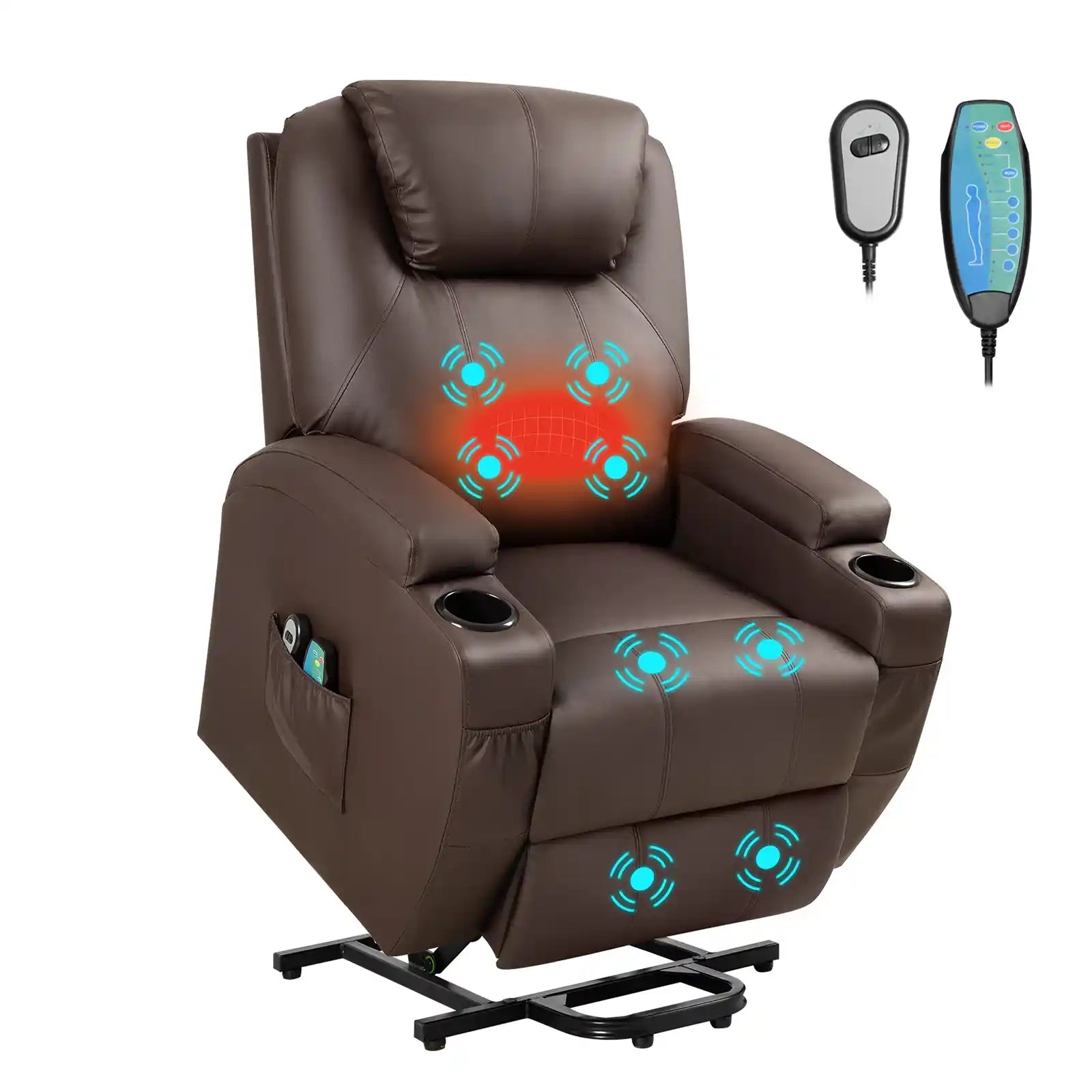 Reclining Chair with Massage and Heating , Faux Leather
