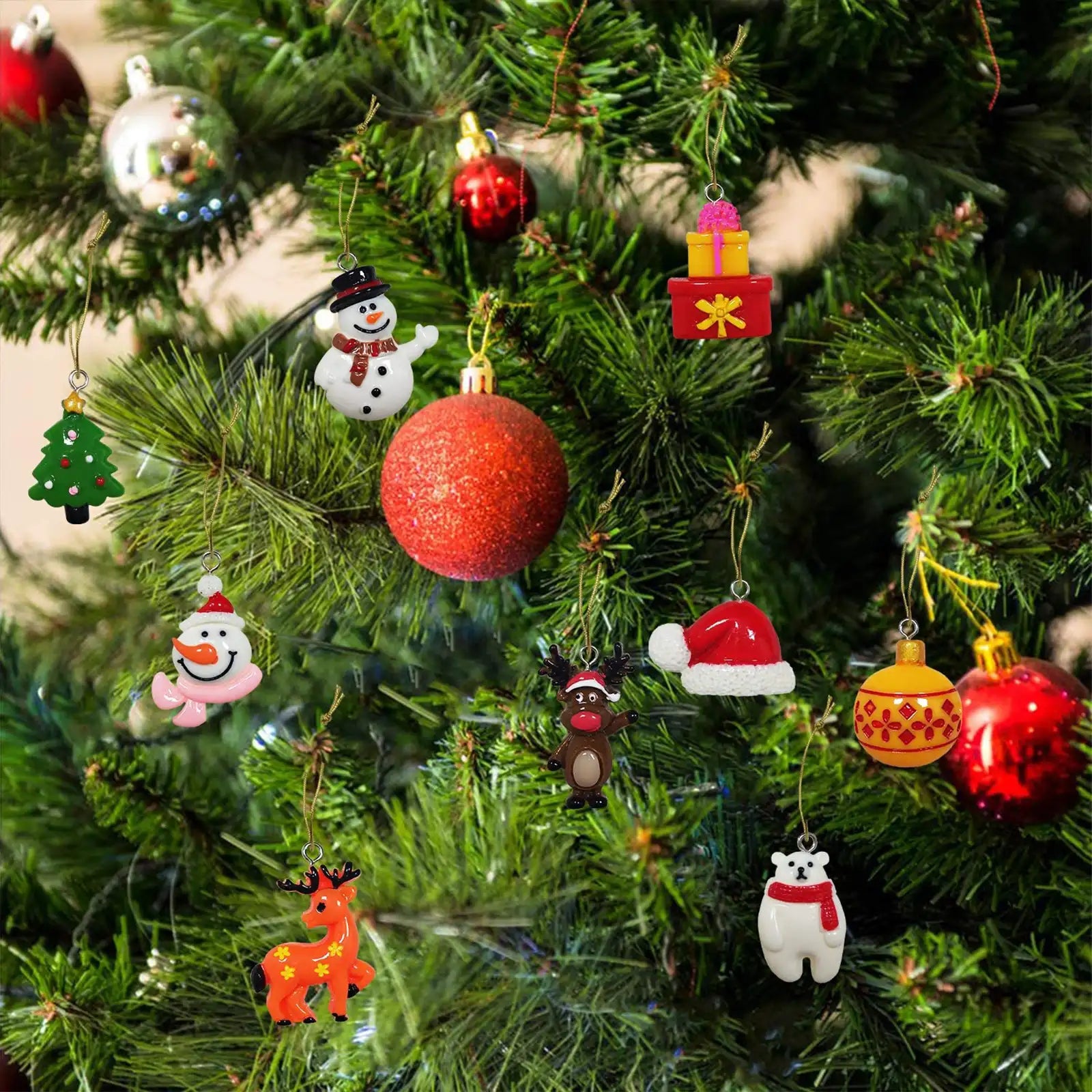 30 piezas de adornos navideños en miniatura para decoraciones de miniárboles 
