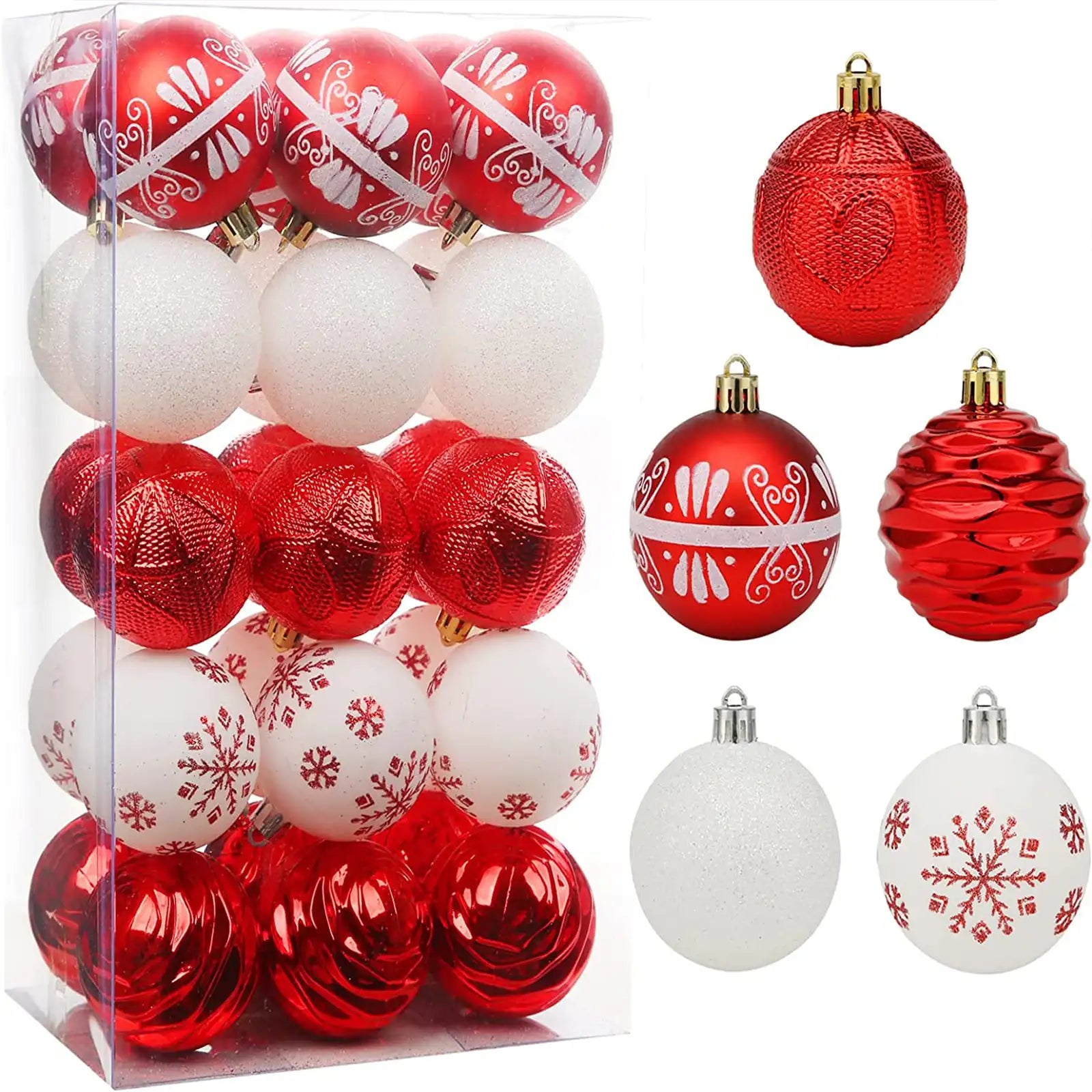Christmas Tree Ornaments , 30ct Christmas Ball Decoration Set 2.36"
