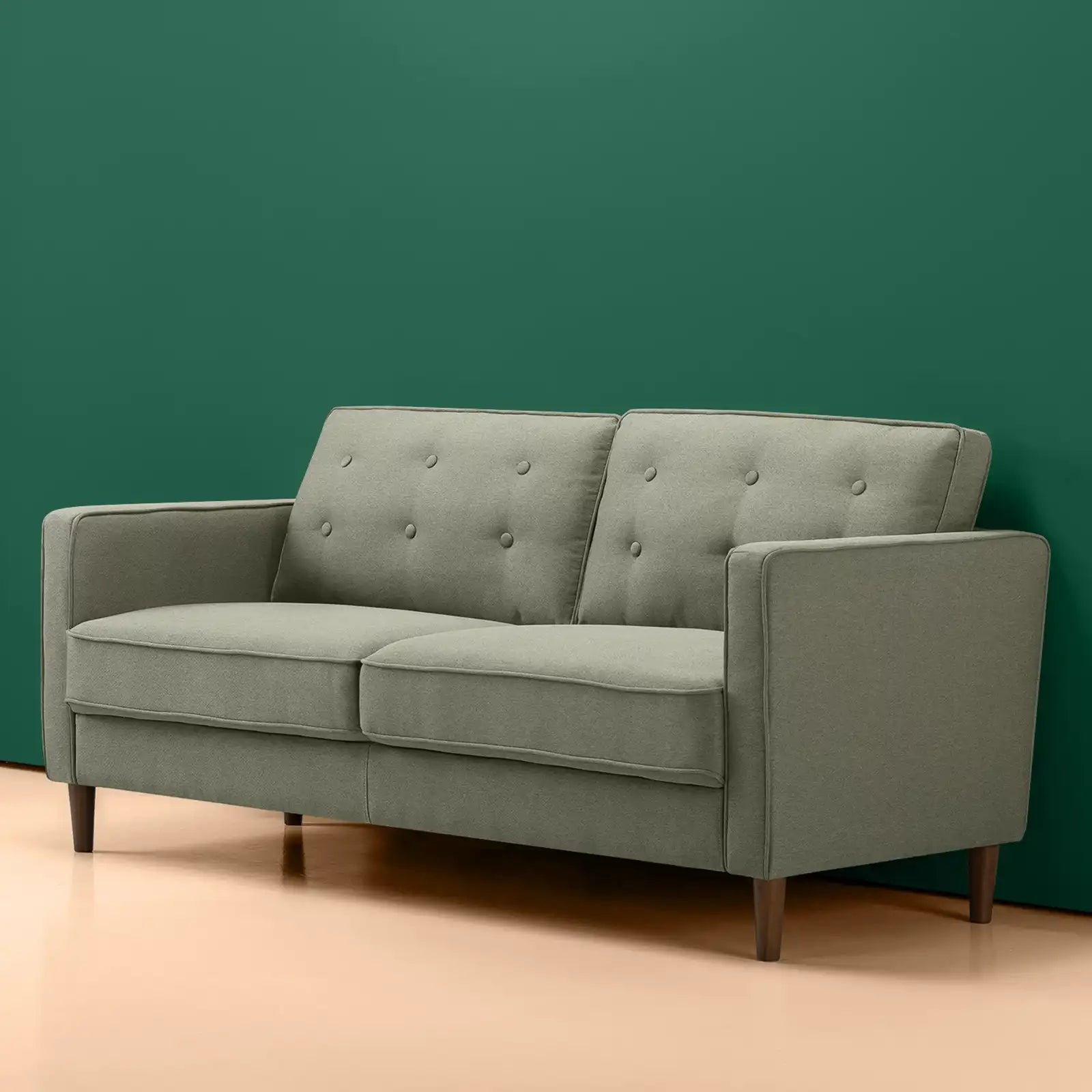 Modern and Minimalist Sofa , Green Polyester