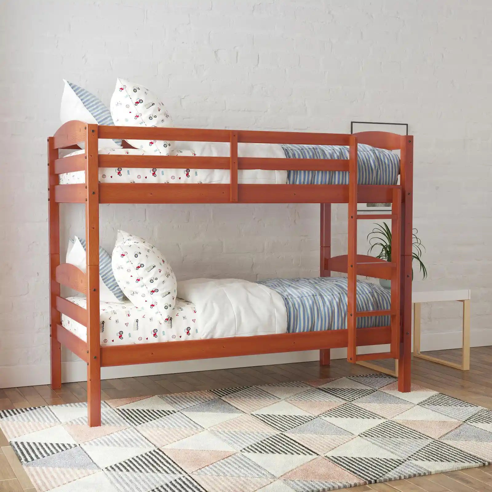 Wood Twin-Over-Twin Bunk Bed